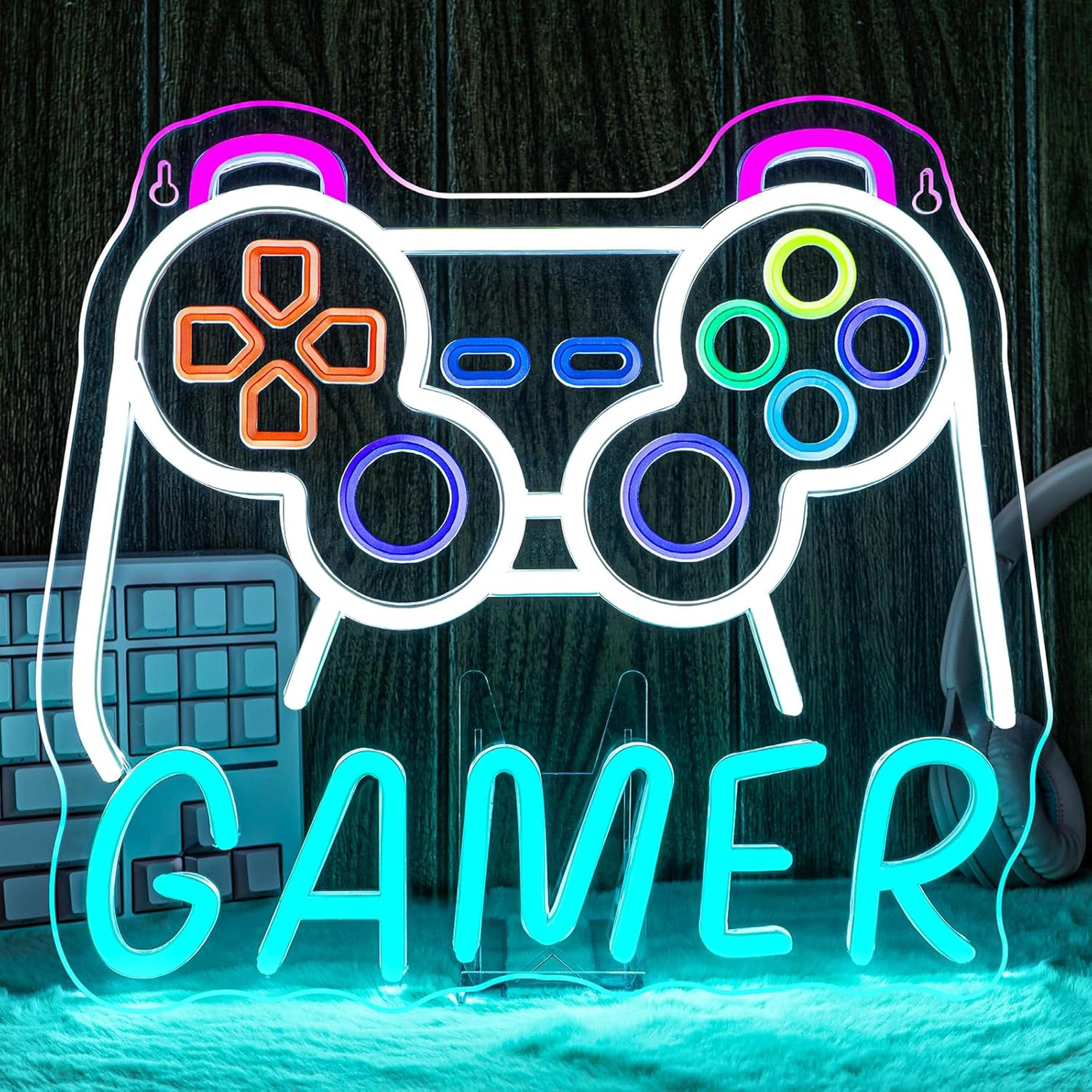 gamer neon sign led neon light for gaming room decor and arcade wall light