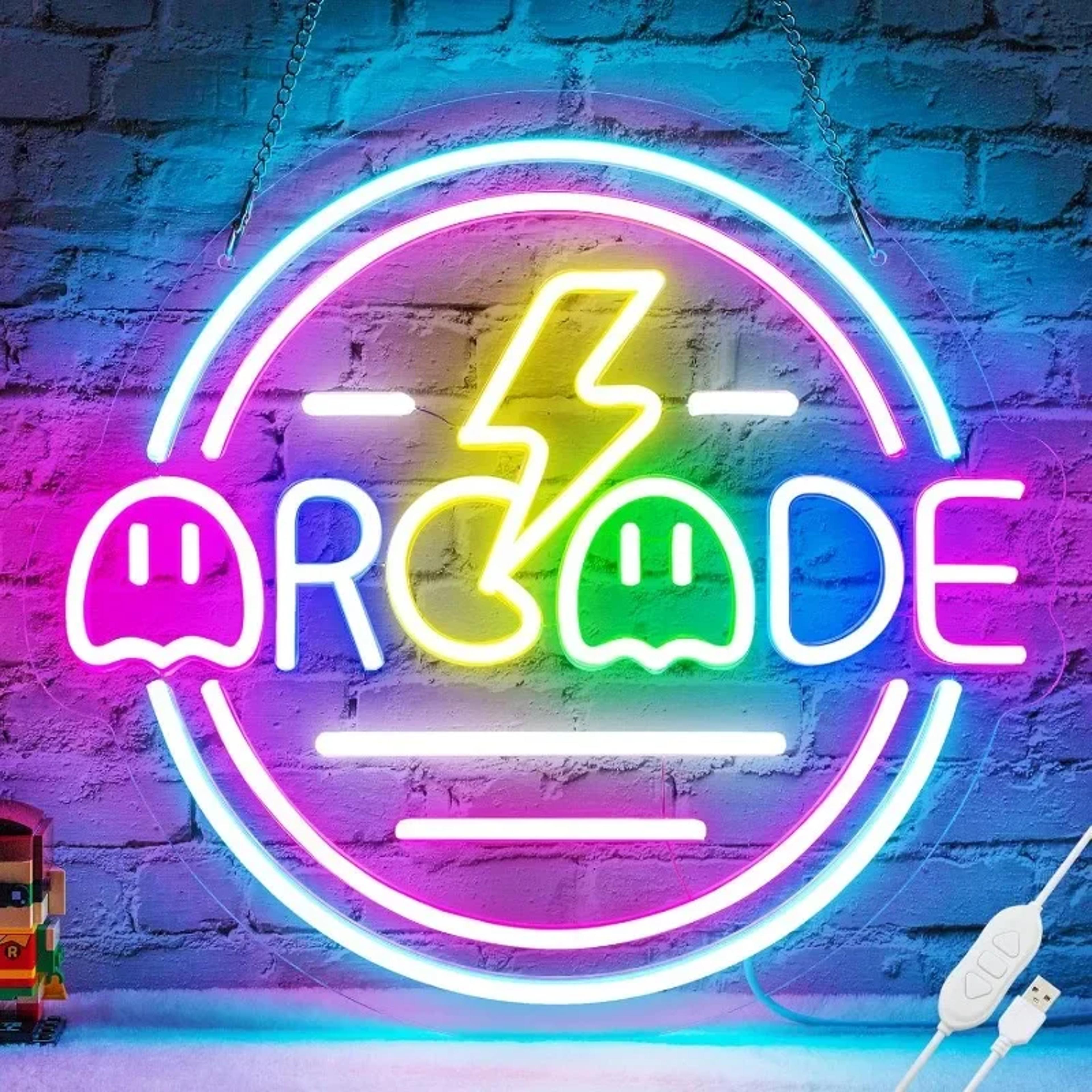 dimmable usb led neon sign for gamer room decor gaming setup wall light