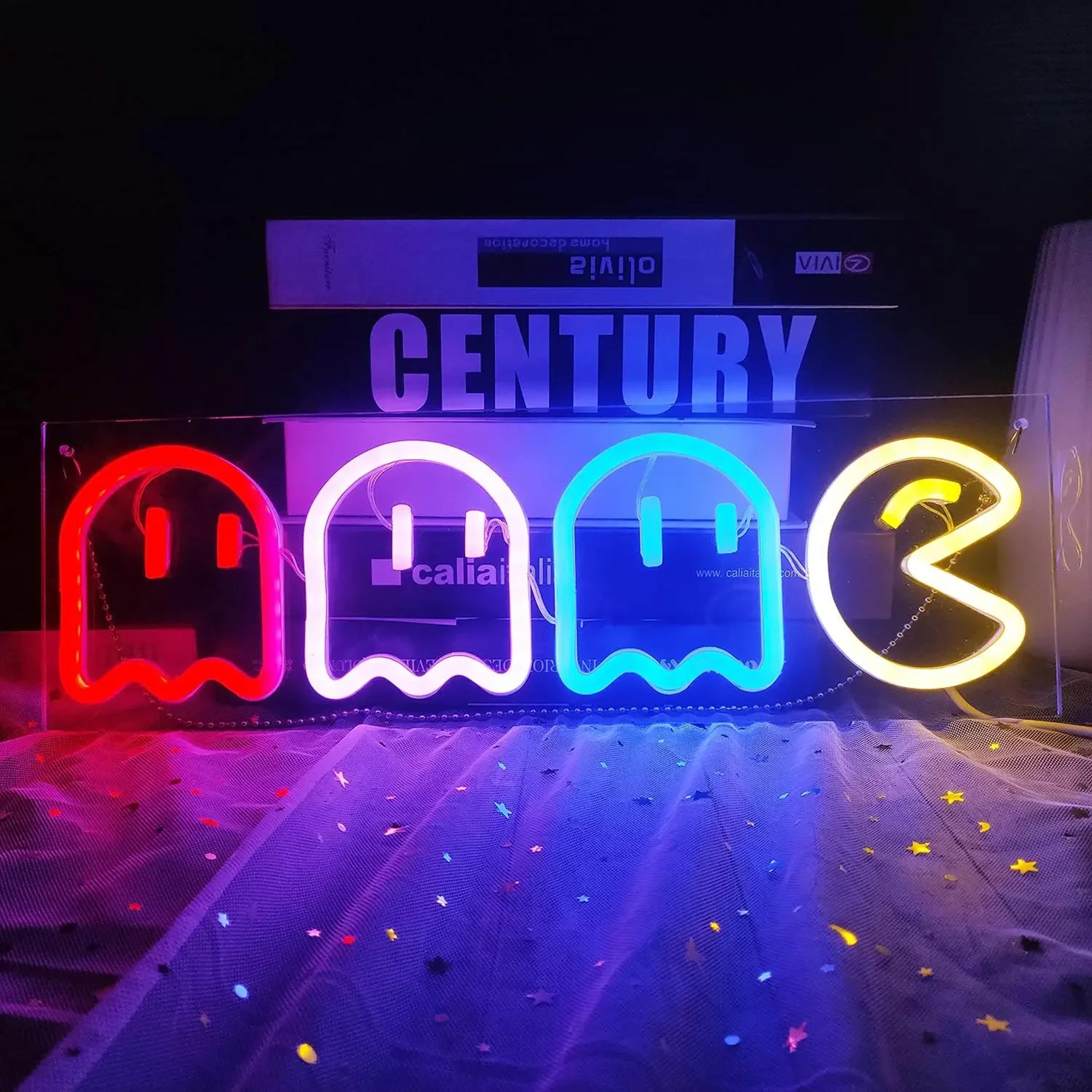 ghost neon led wall sign for game room arcade decor bedroom party gift