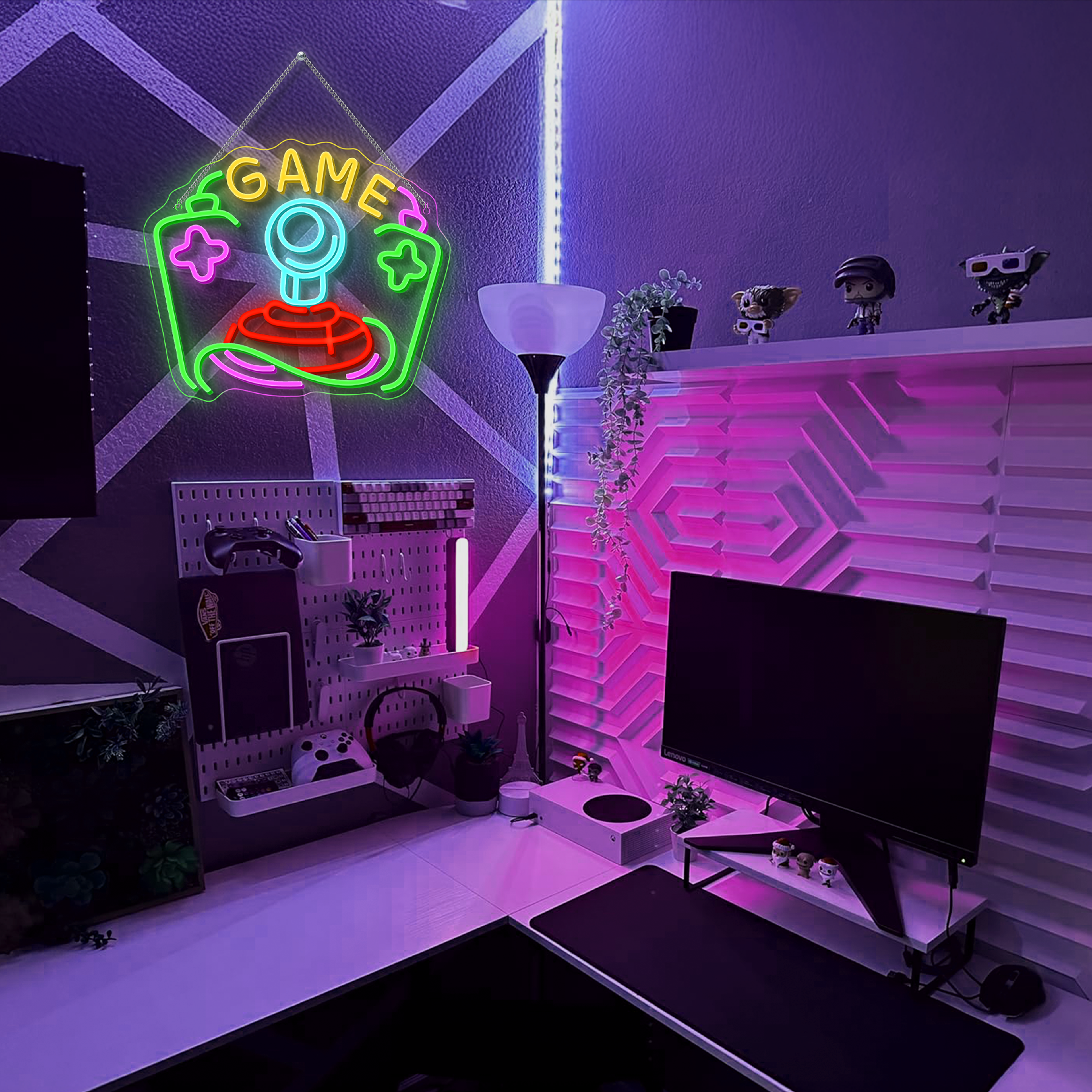 arcade game neon sign usb powered led gamer light for bedroom man cave gift