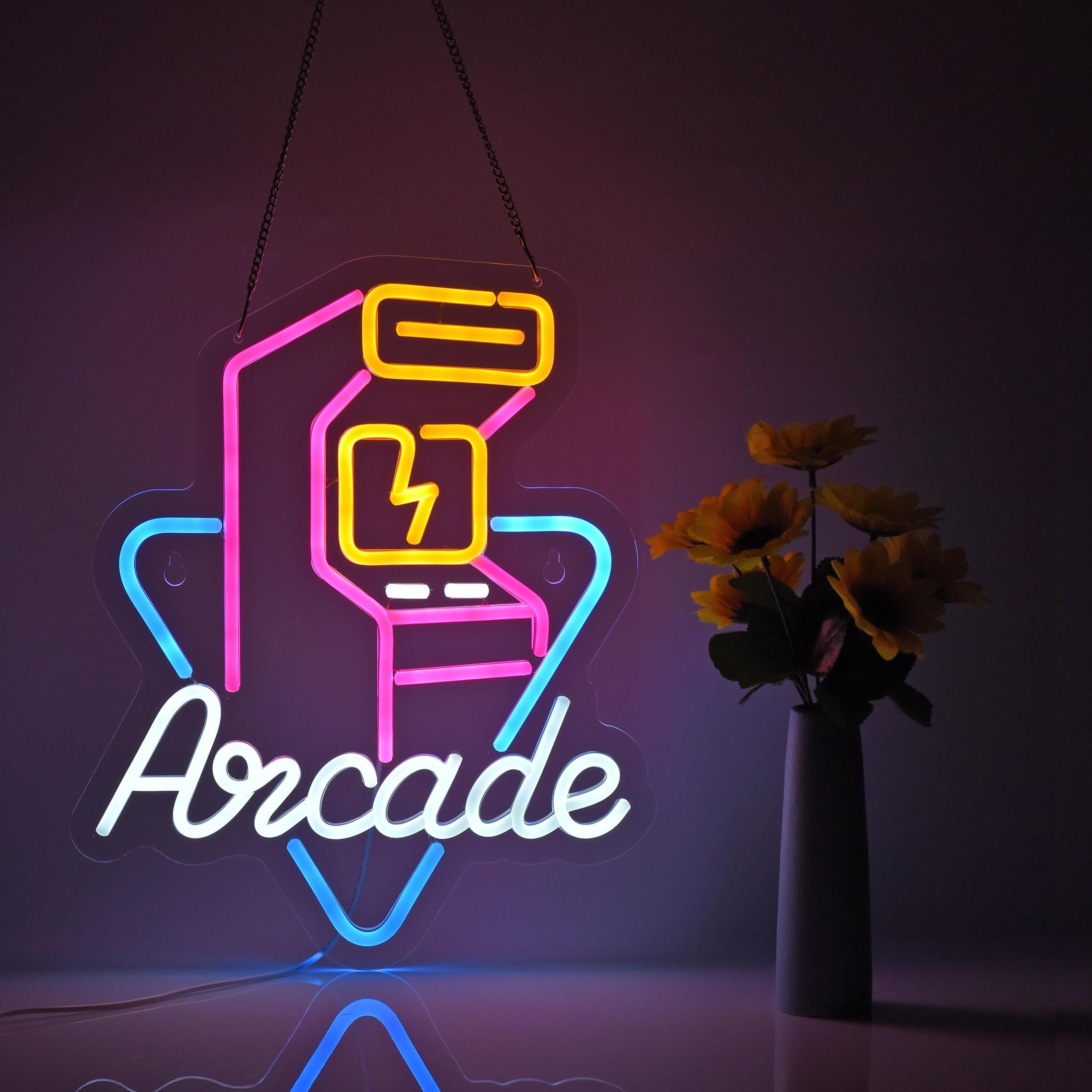 arcade neon sign personalized led gamings wall light for game room decor