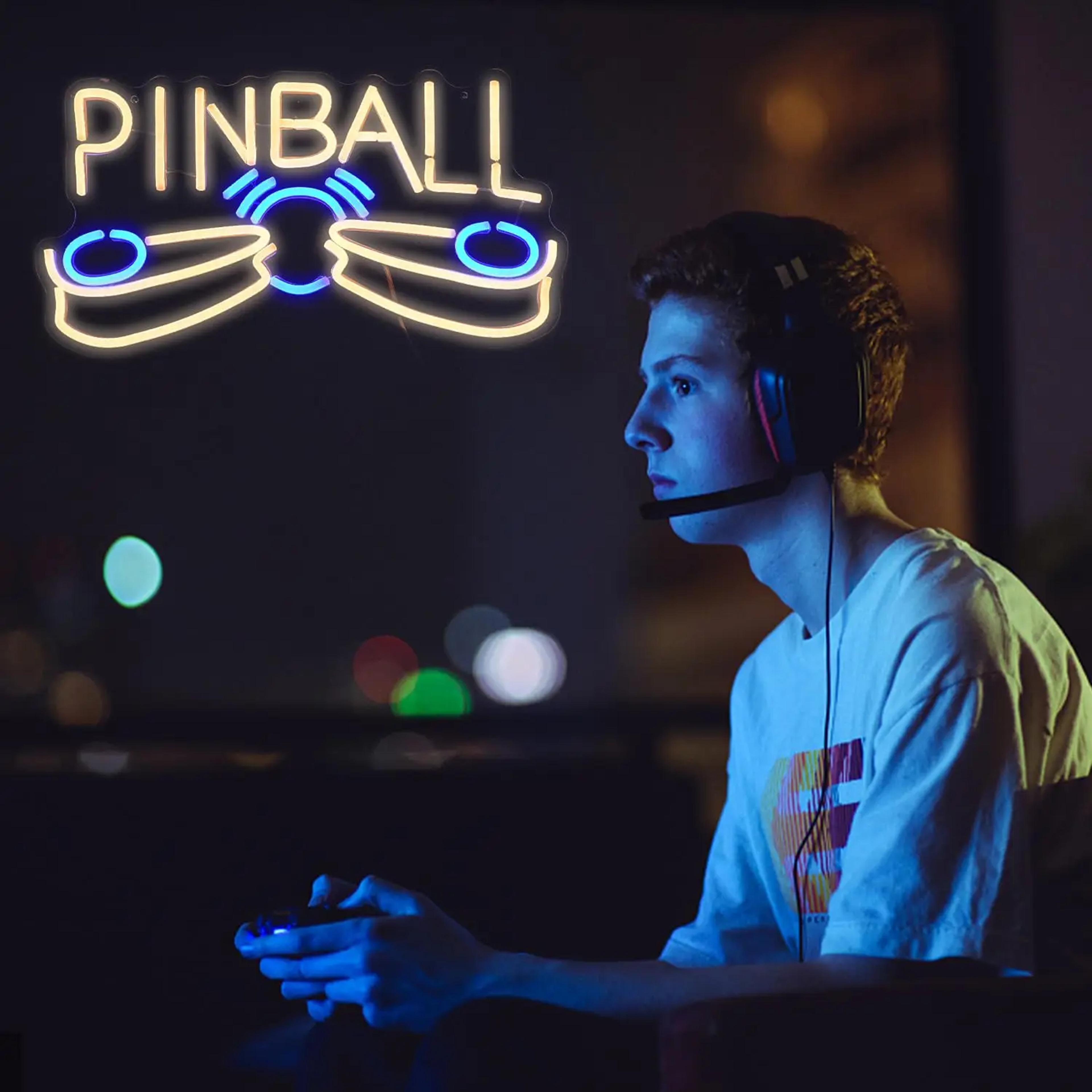 pinball led neon sign for game rooms bars and arcade wall decor