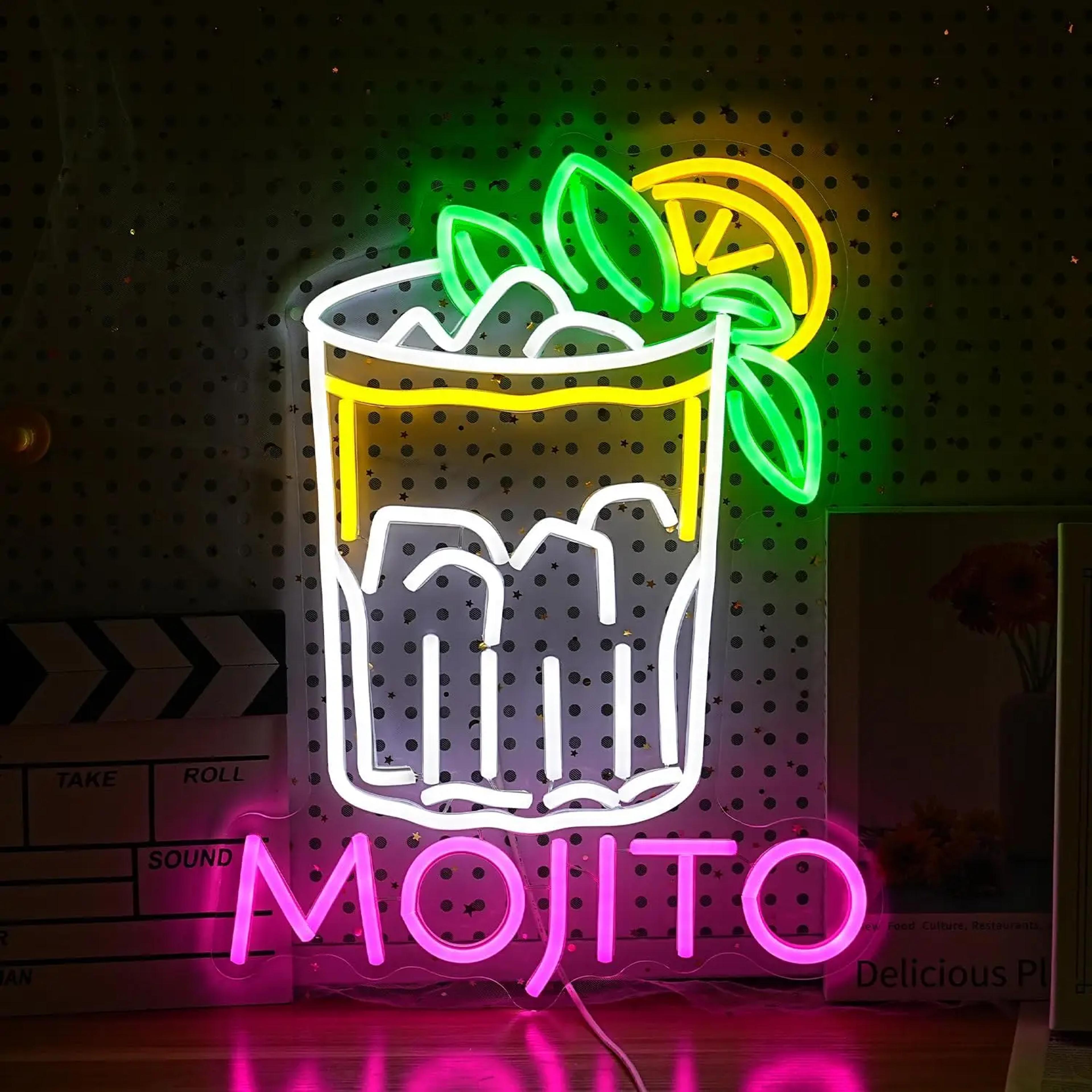 mojito cocktail neon sign led usb light bar decor for home party wall display