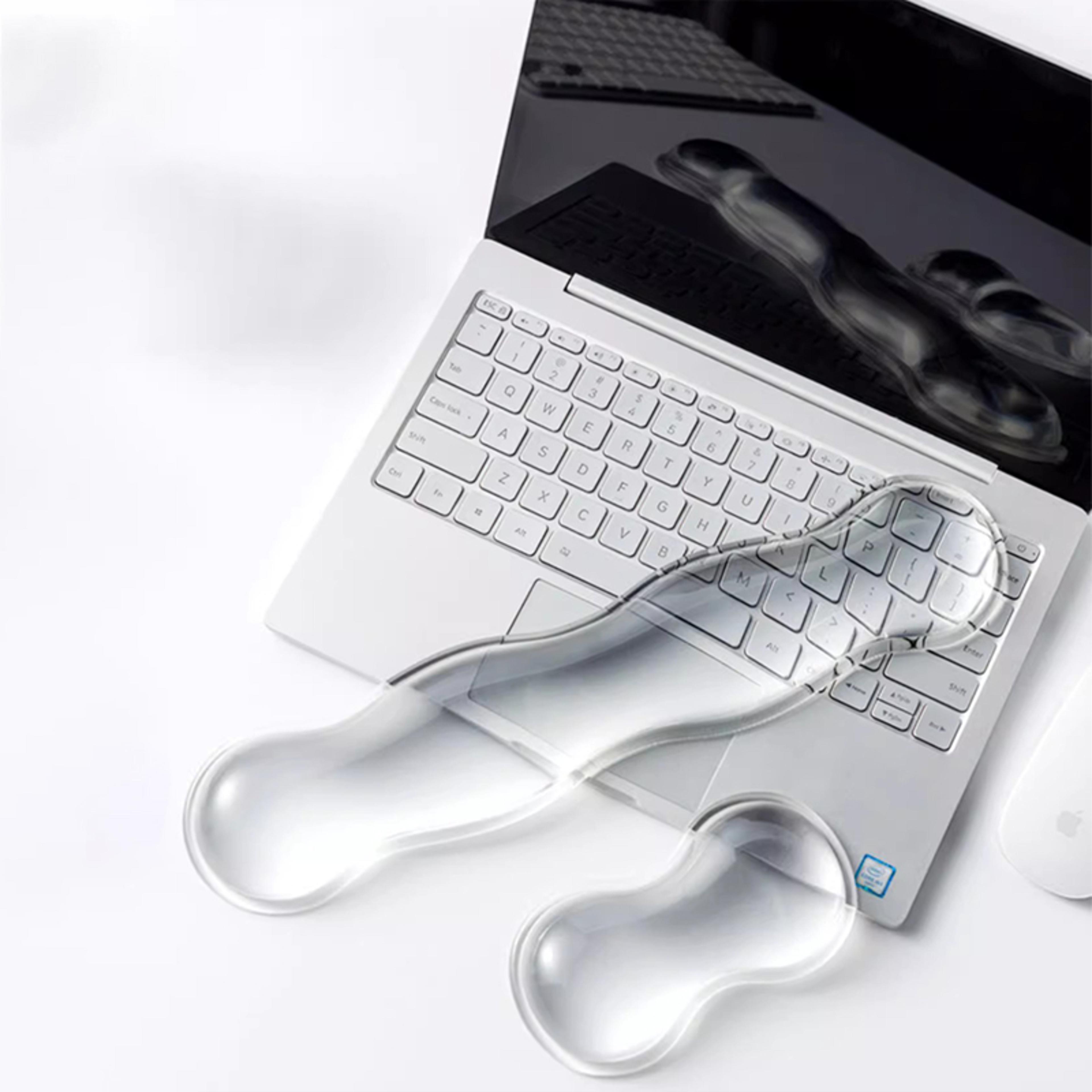 transparent silicone mouse pad with wrist rest ergonomic desk support for office and gaming