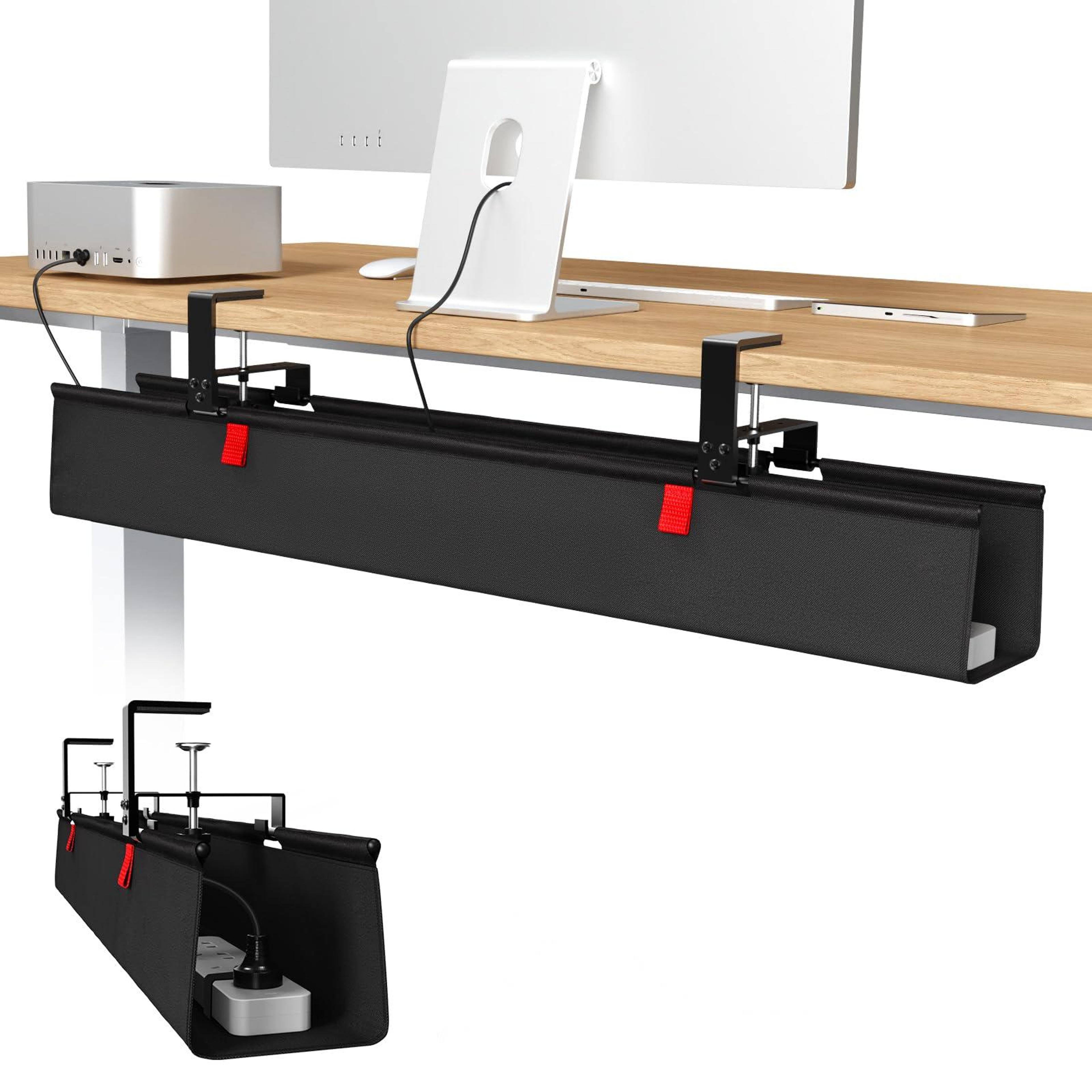 no drill under desk cable management tray cord organizer for clean workspaces