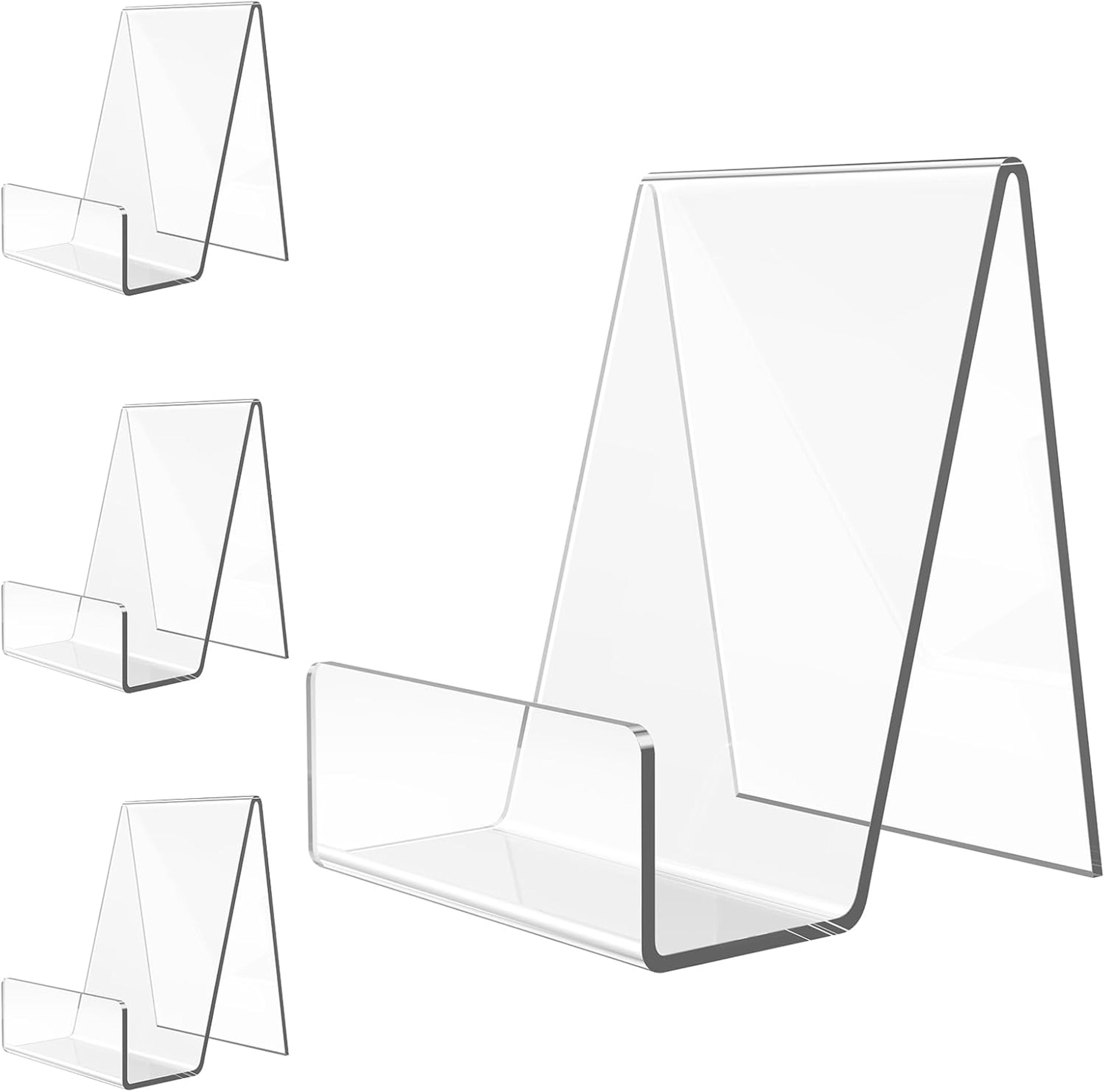 clear acrylic book display stand with ledge for books art and tablet display