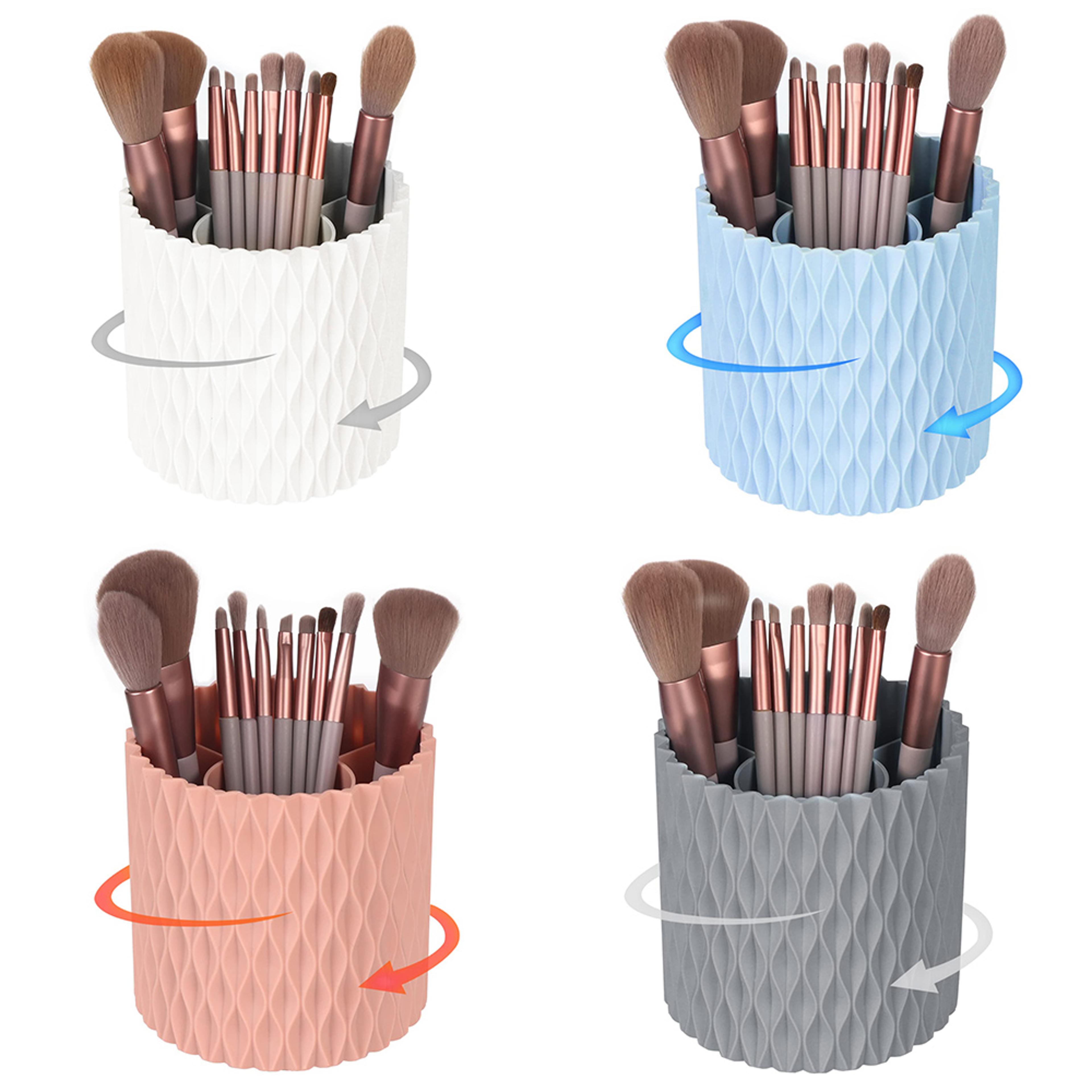 rotating makeup brush organizer holder large capacity desktop cosmetic storage cup