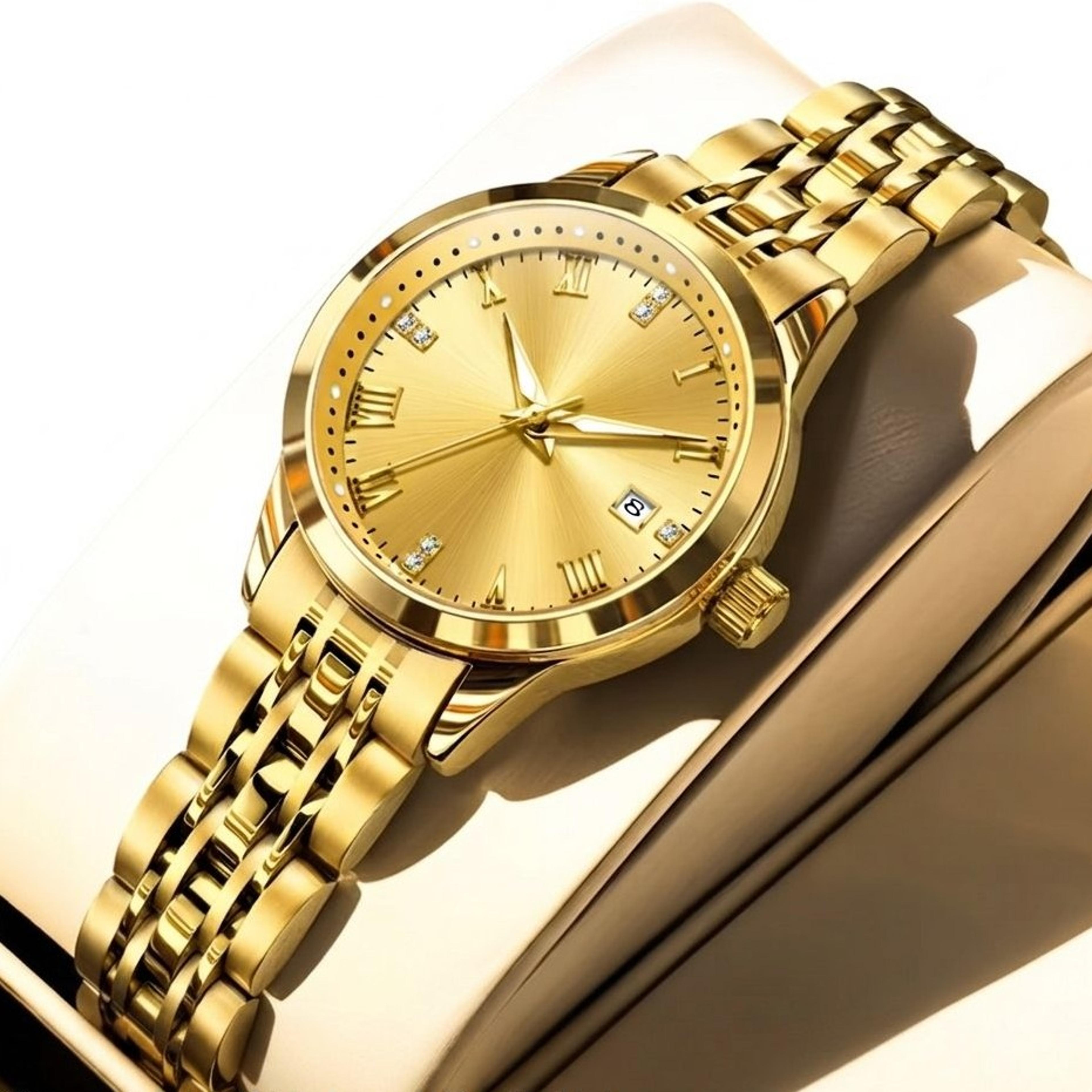 luxury stainless steel automatic mechanical women's watch waterproof elegant wristwatch