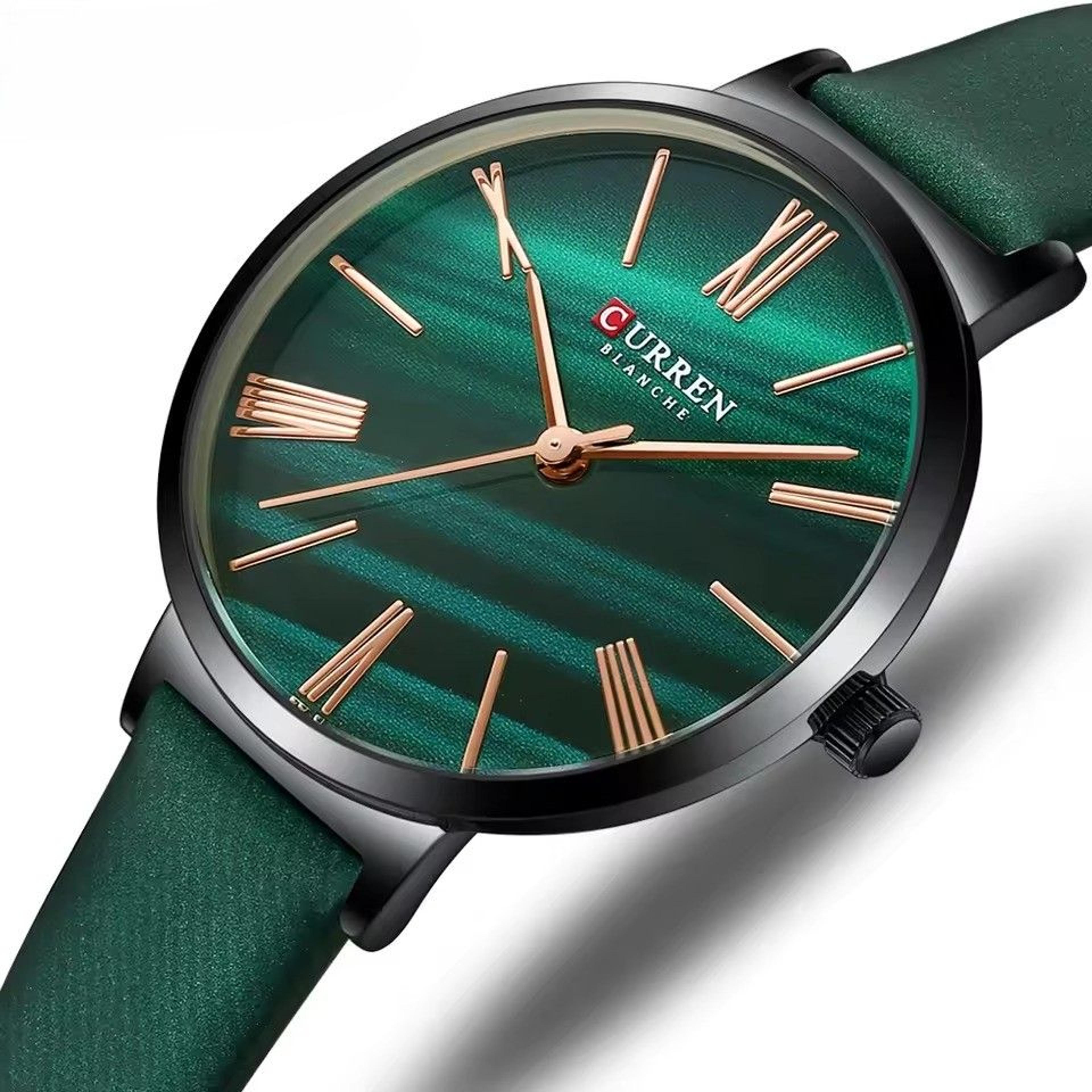 elegant green leather women watch classic business wristwatch for stylish everyday wear