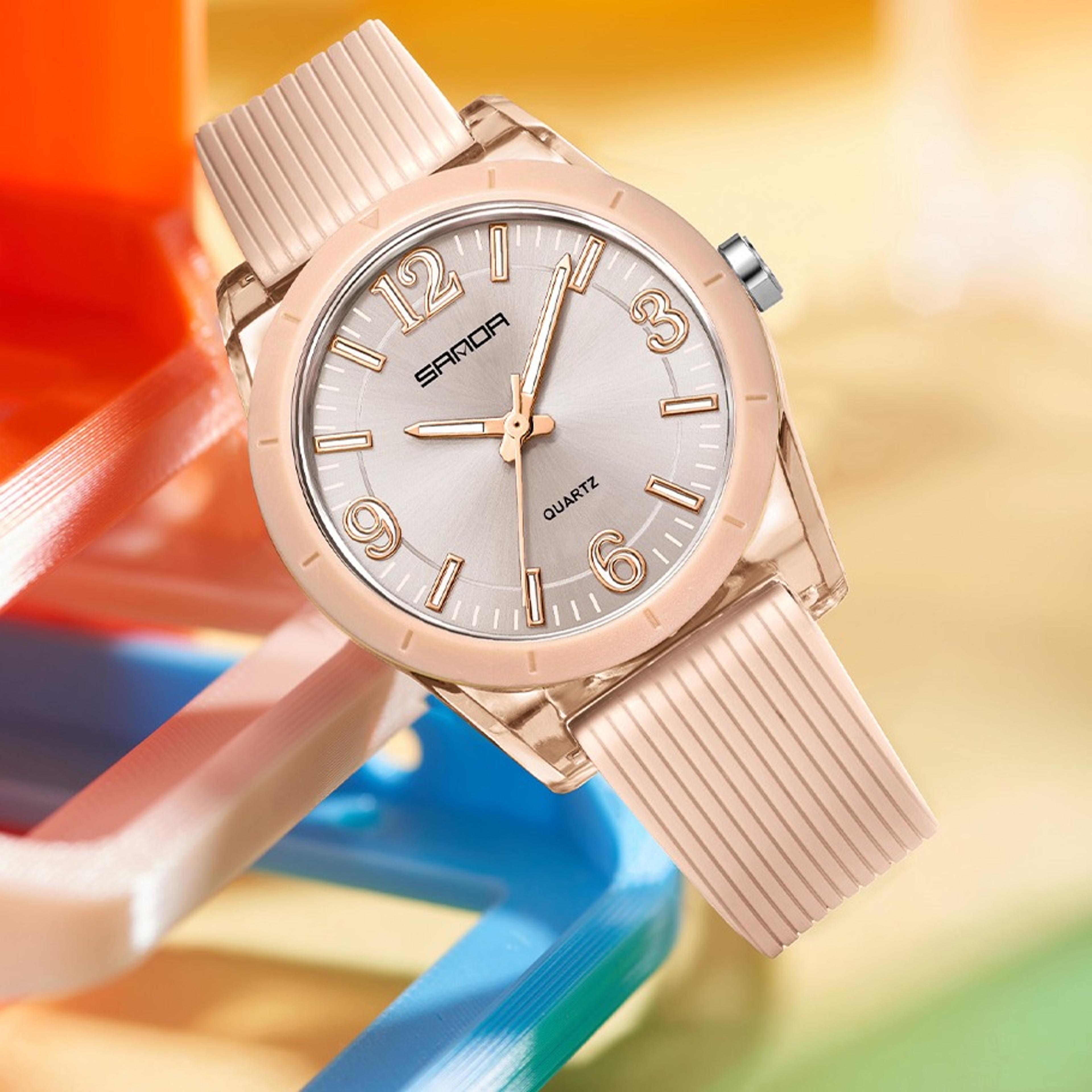fashion student quartz watch waterproof silicone strap sports watch for kids teens