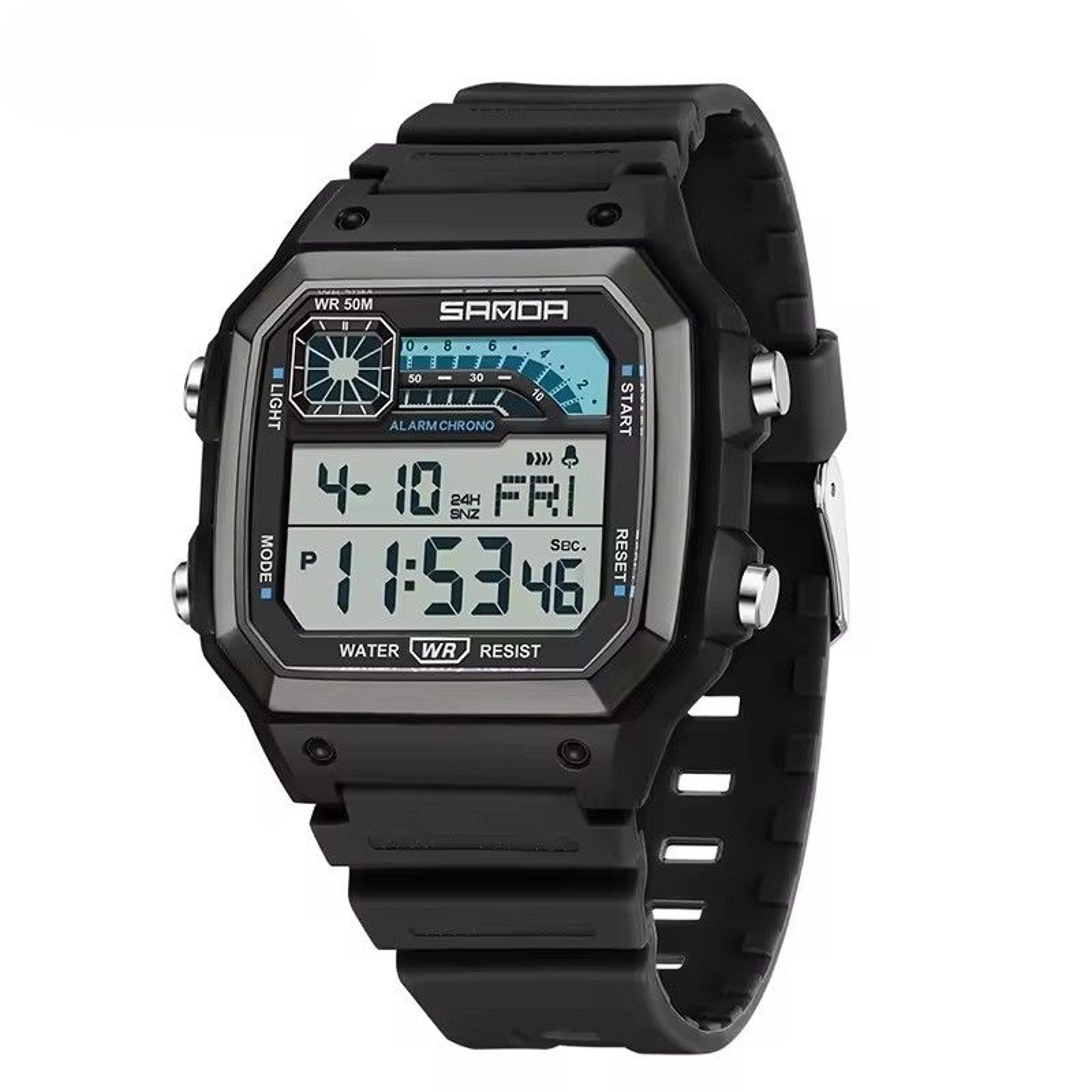lightweight square led sports watch for men with waterproof digital display