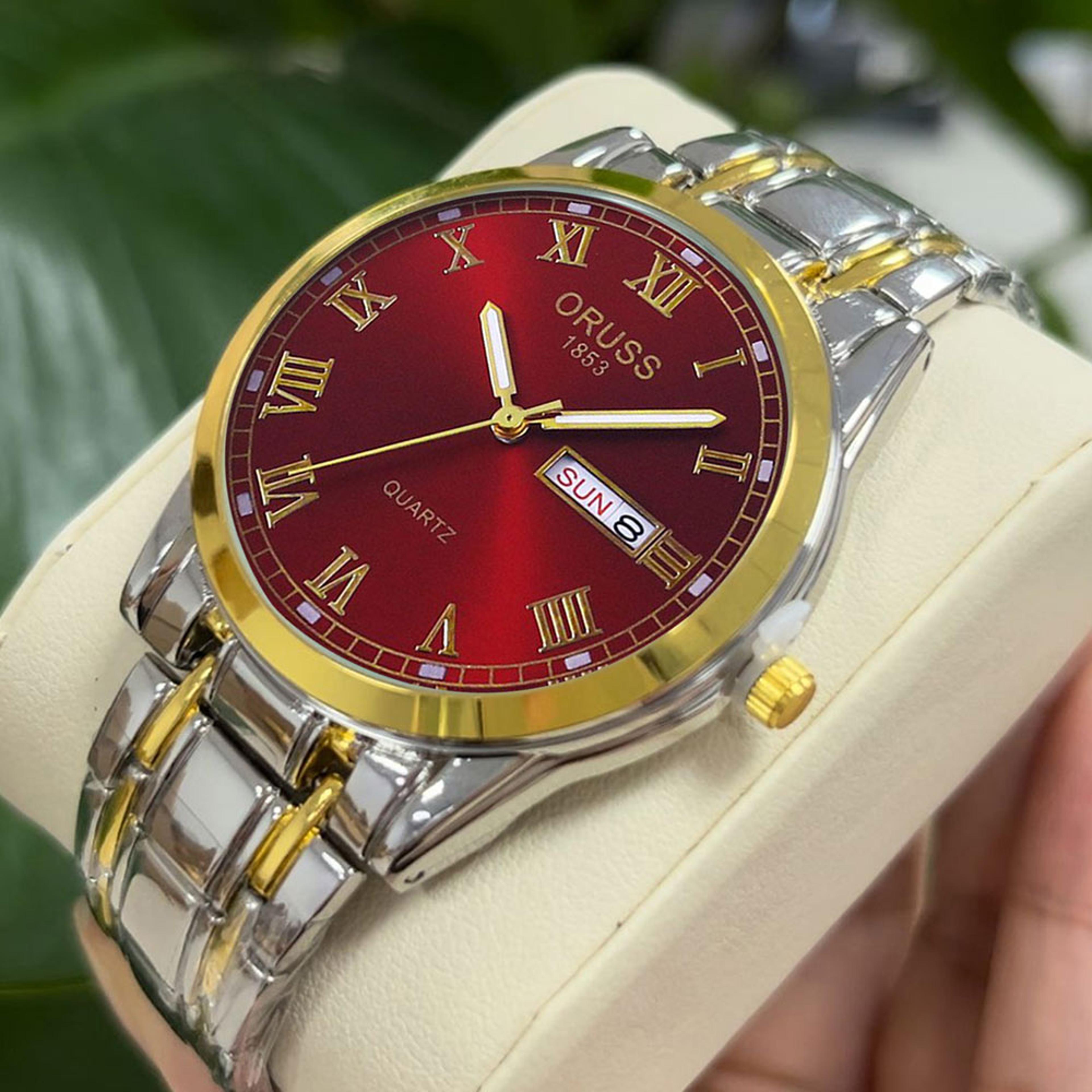 luxury stainless steel mens quartz watch waterproof luminous sports business watch