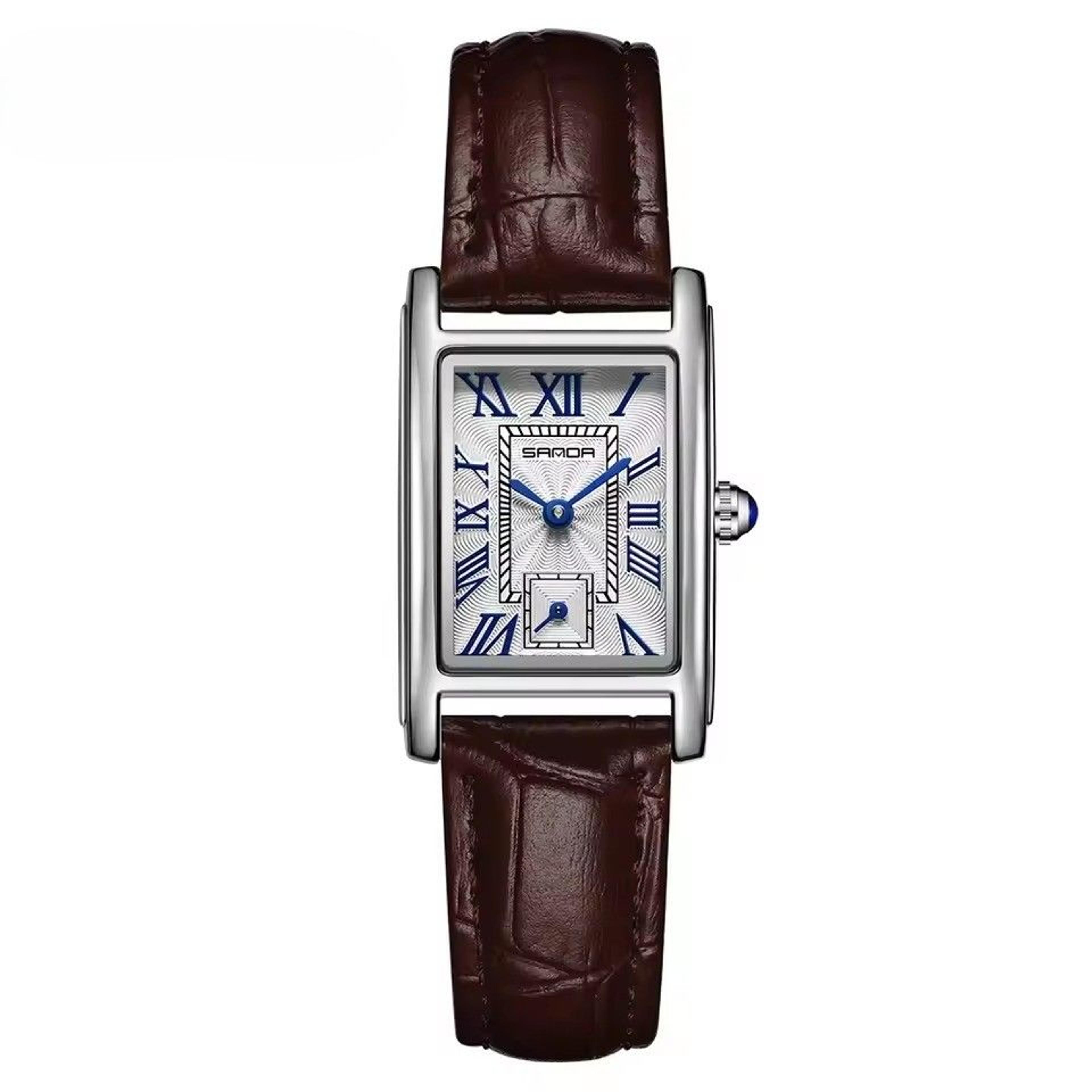 elegant womens quartz watch with steel or leather strap