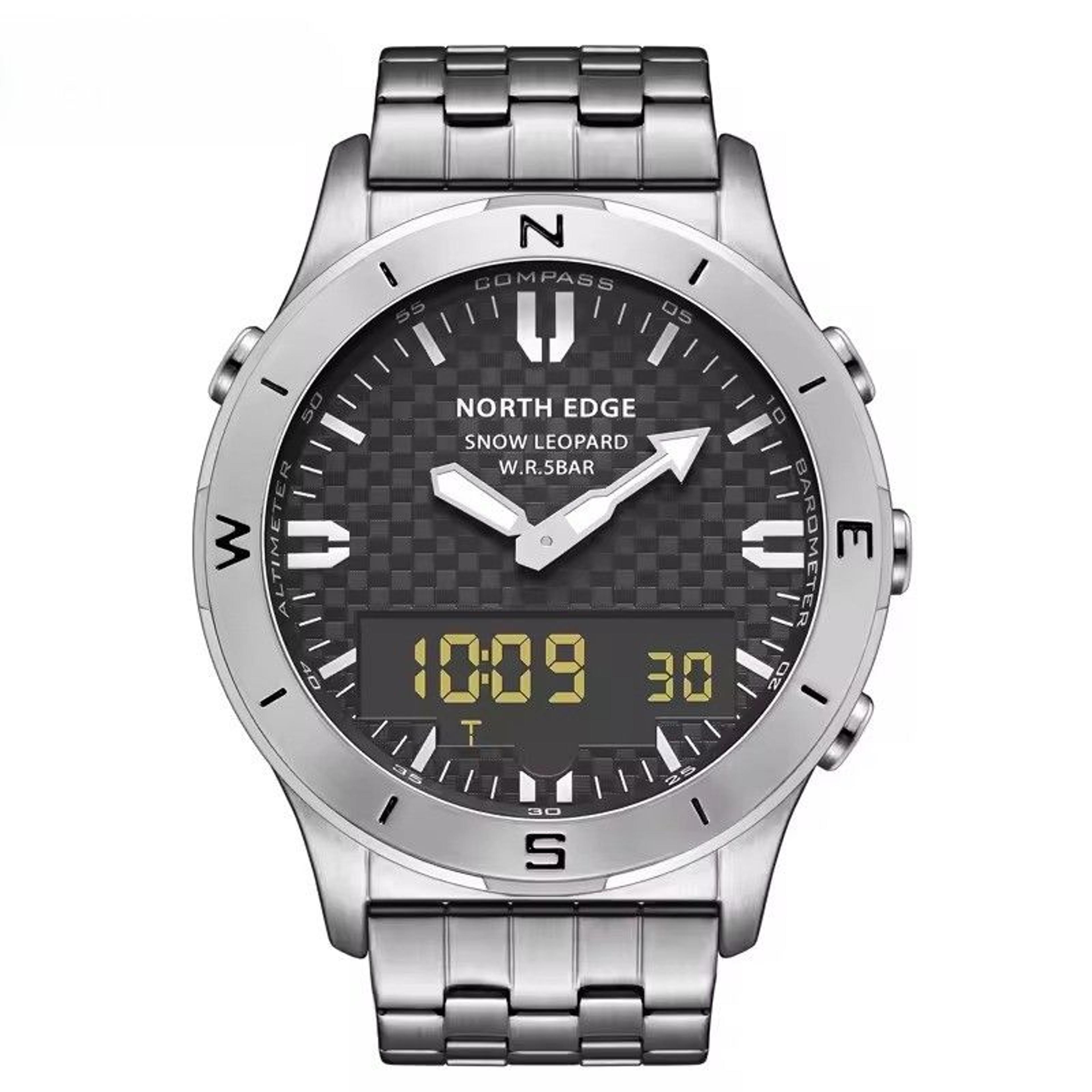 mens outdoor digital sport watch with compass altimeter barometer and water resistance