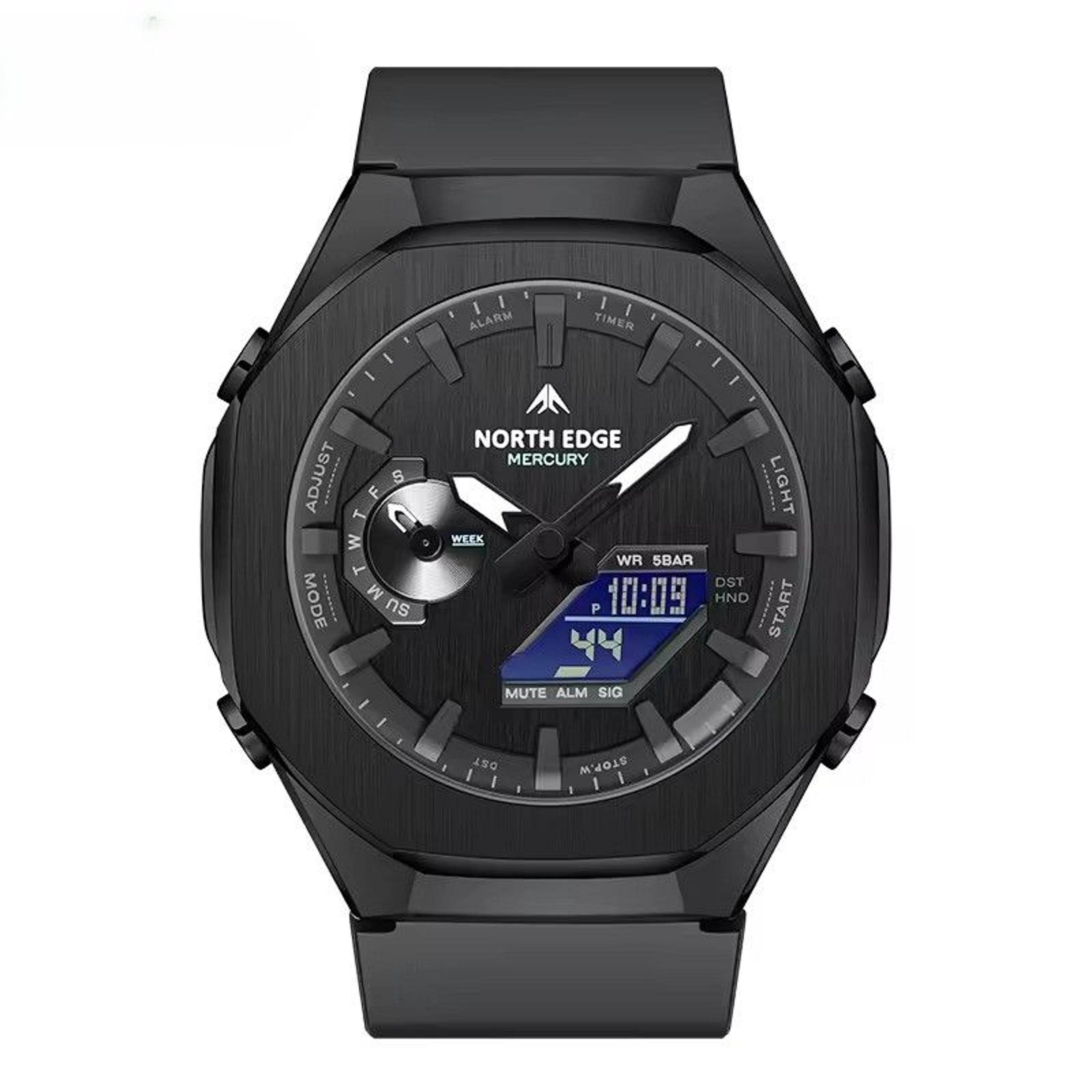 mens digital sports watch waterproof world time led stopwatch