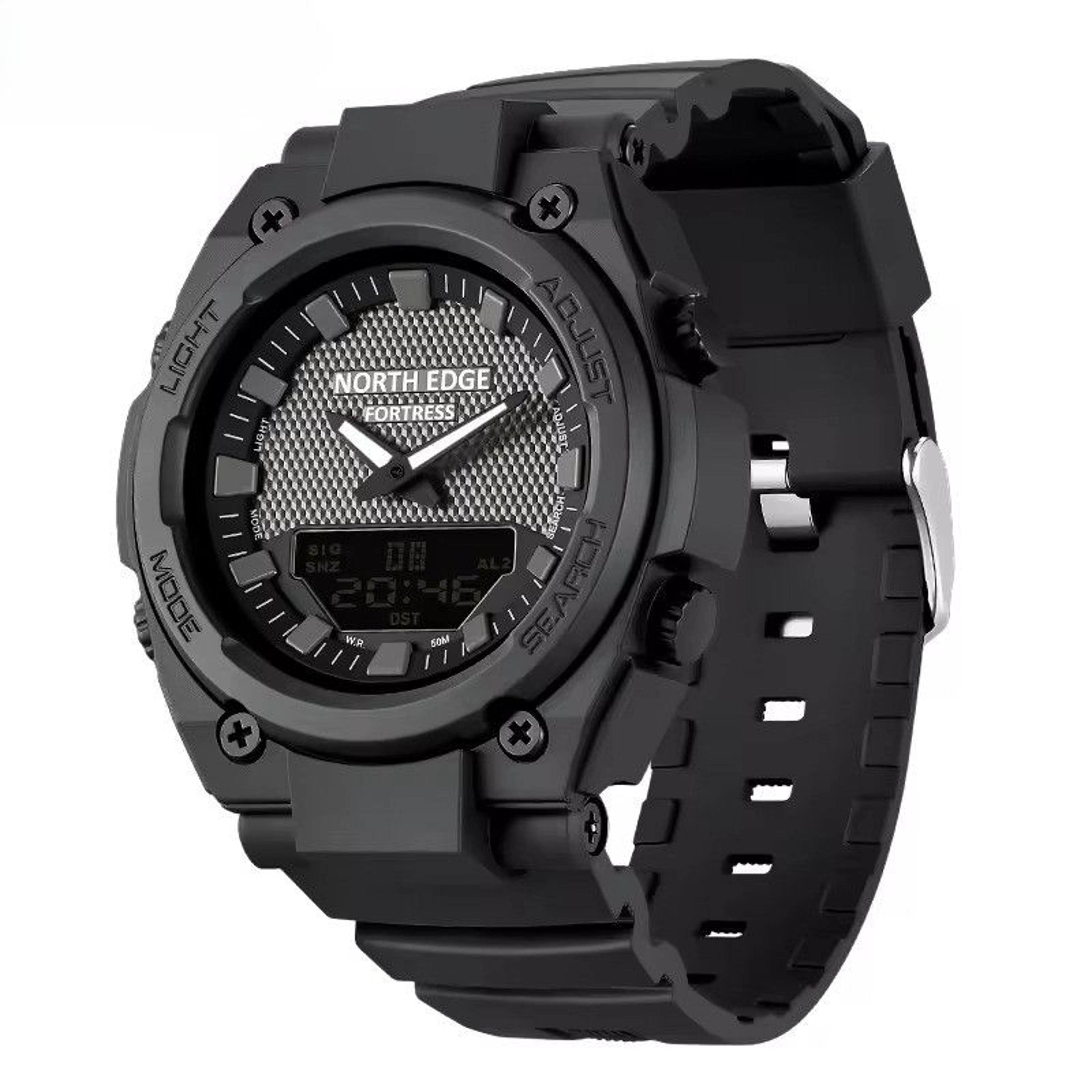 rugged waterproof military digital watch with world time and countdown