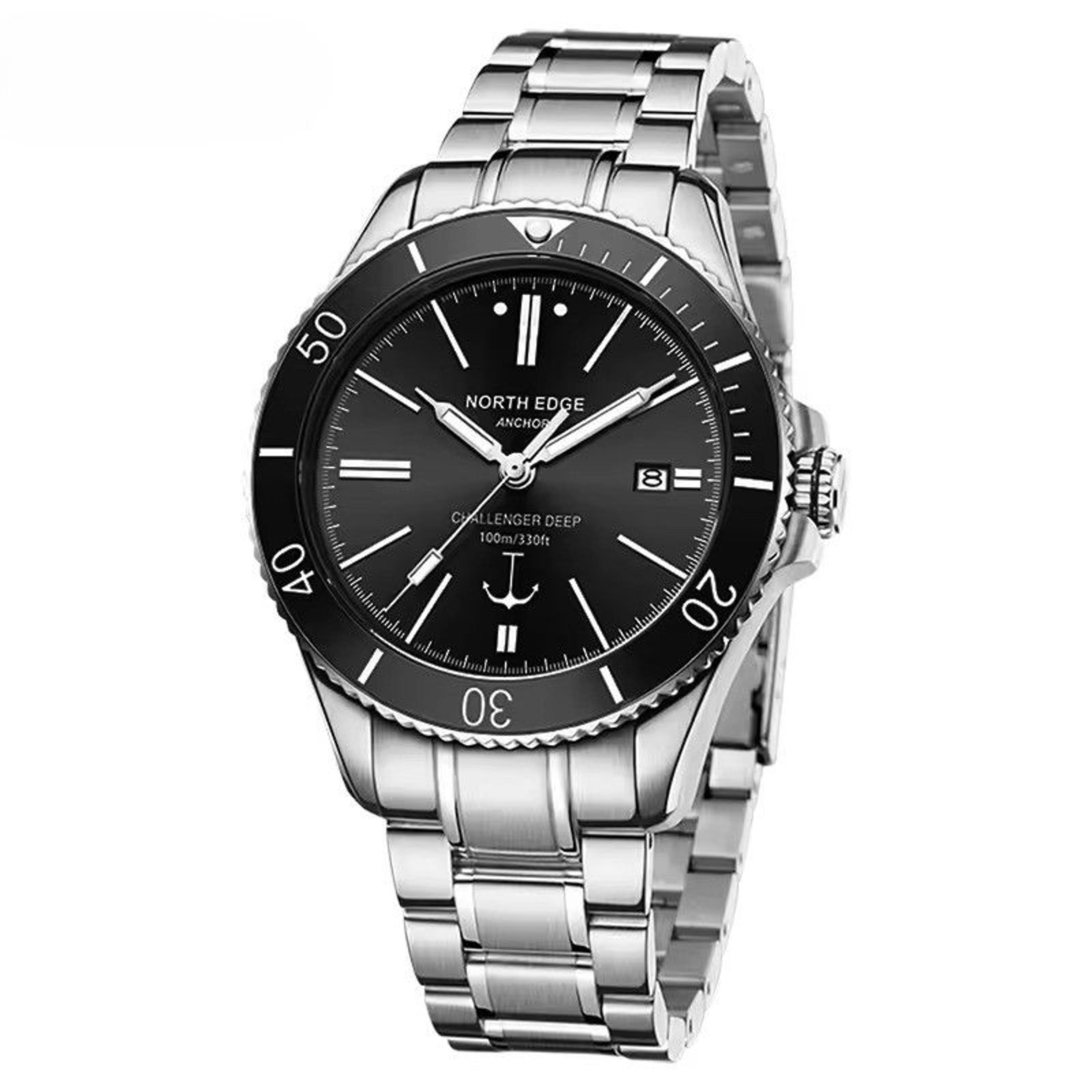 luxury automatic mechanical men watch with sapphire glass movement bar waterproof