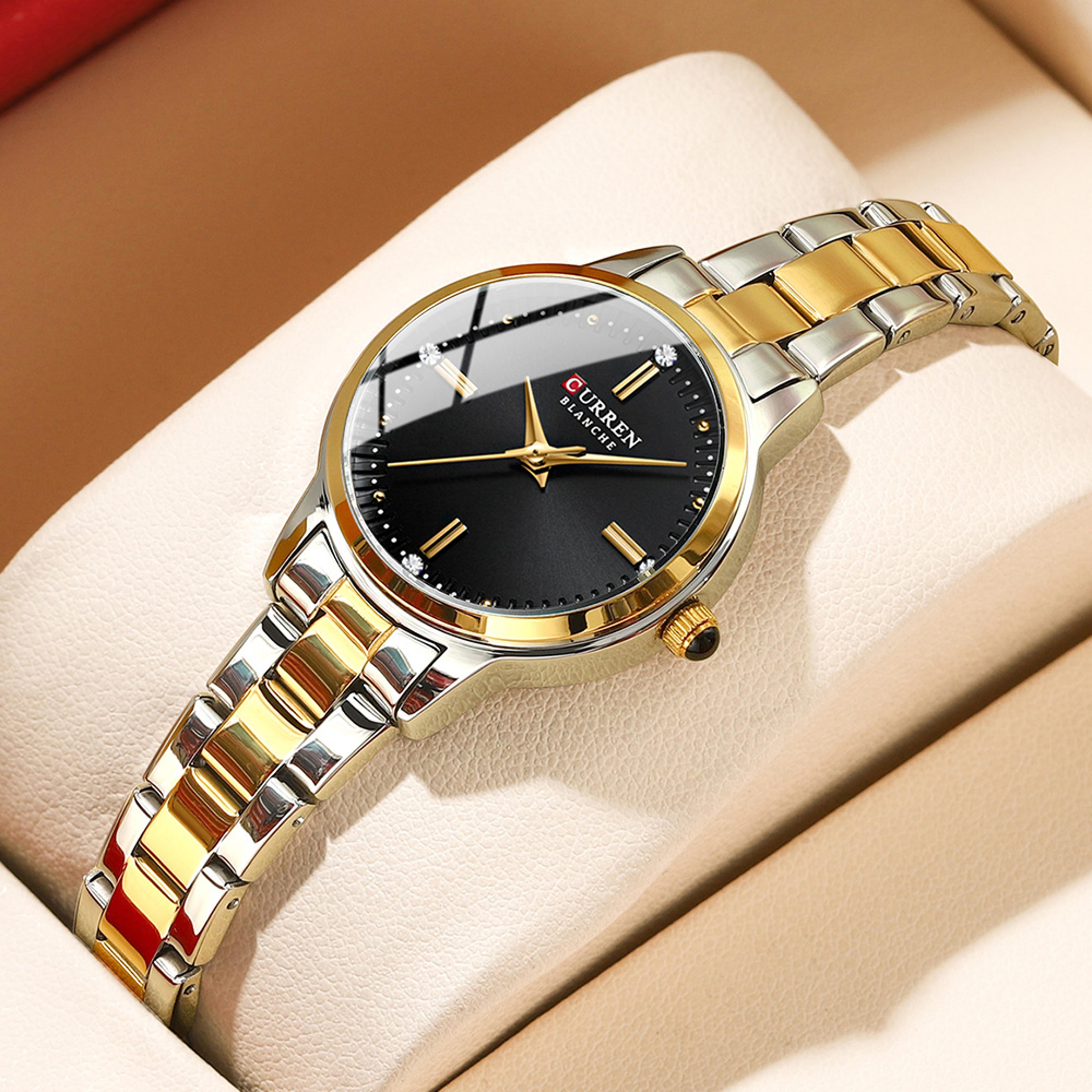 womens luxury quartz watch with roman dial diamond details waterproof ladies wristwatch