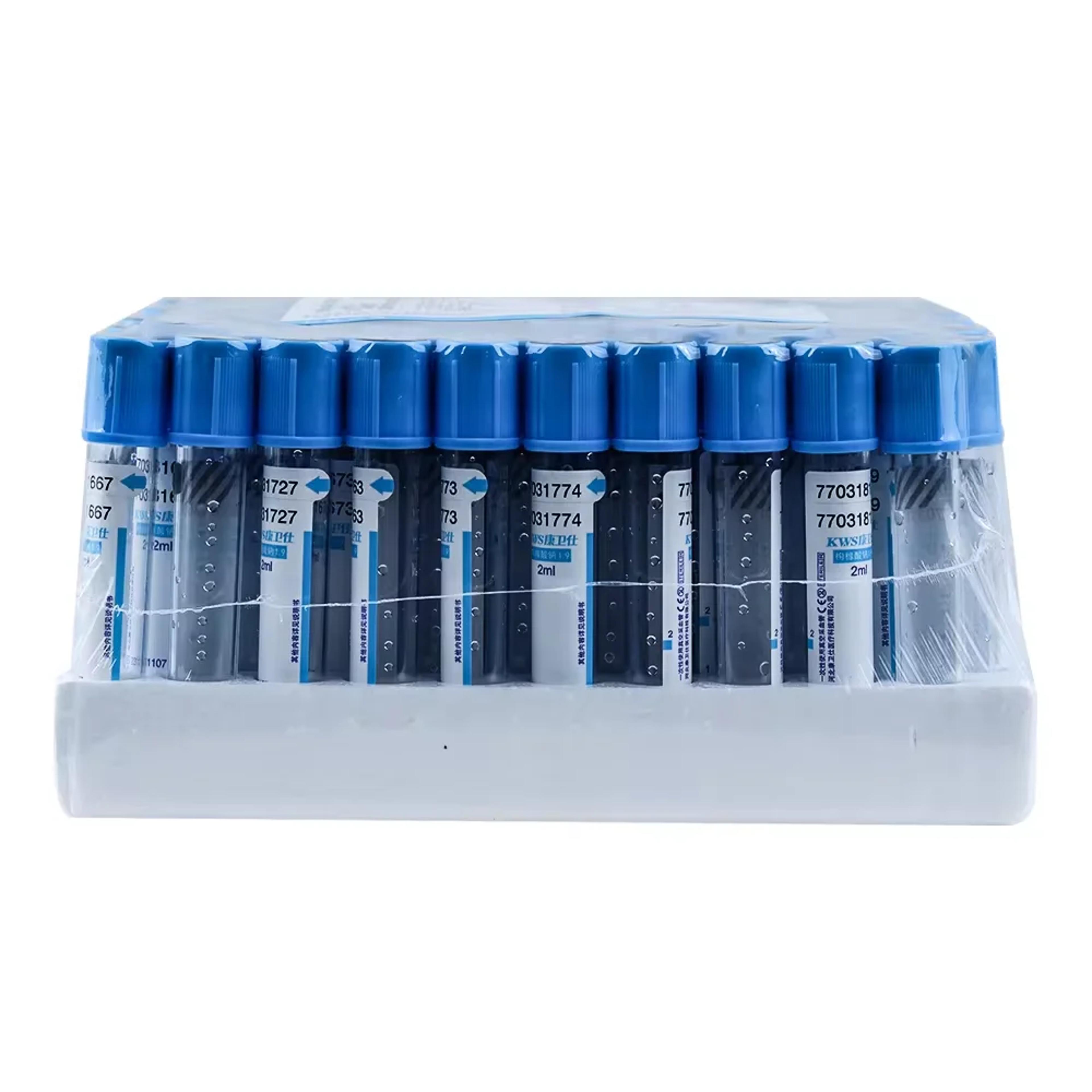 sterile sodium citrate blood collection tubes for veterinary coagulation testing