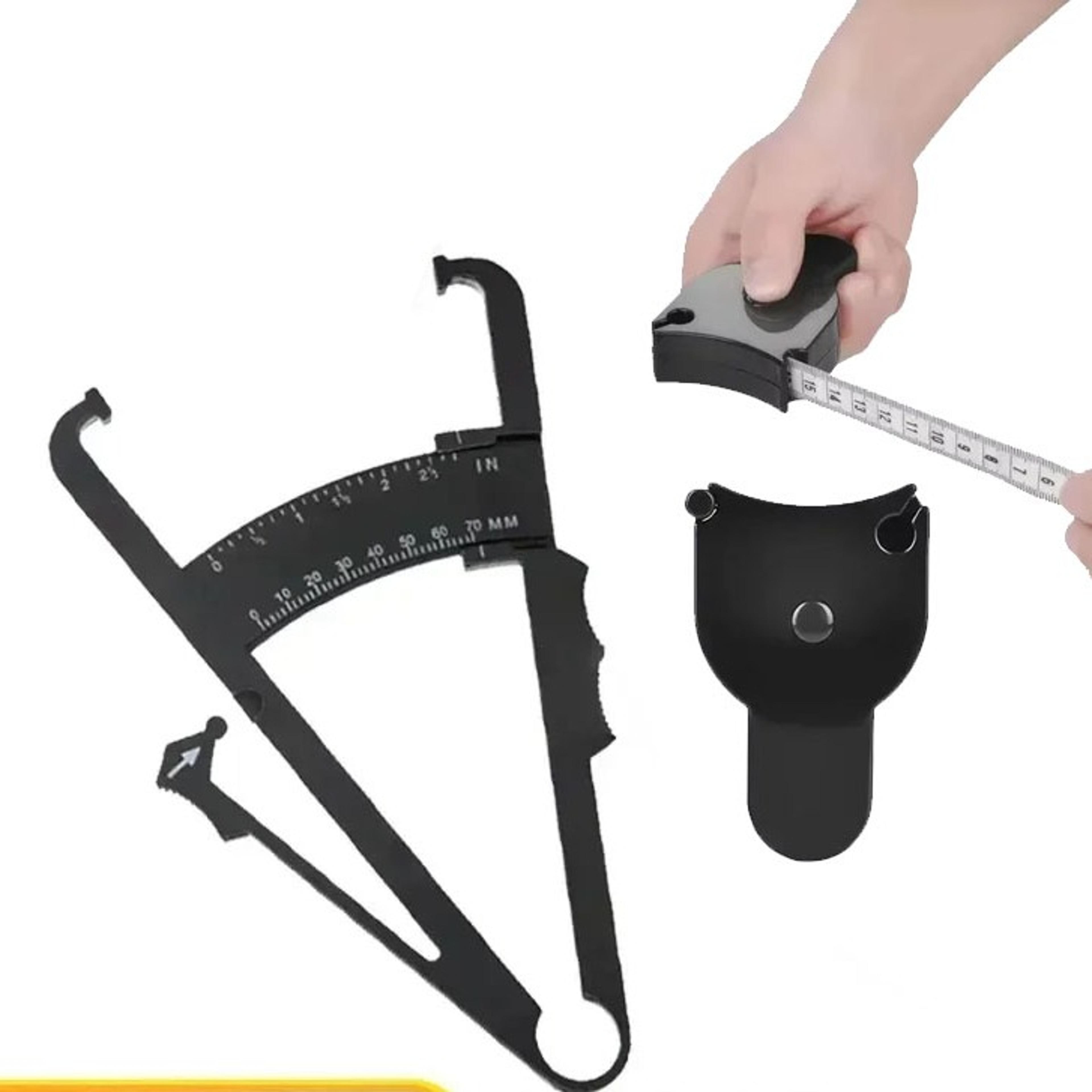 skinfold body fat caliper and measuring tape set