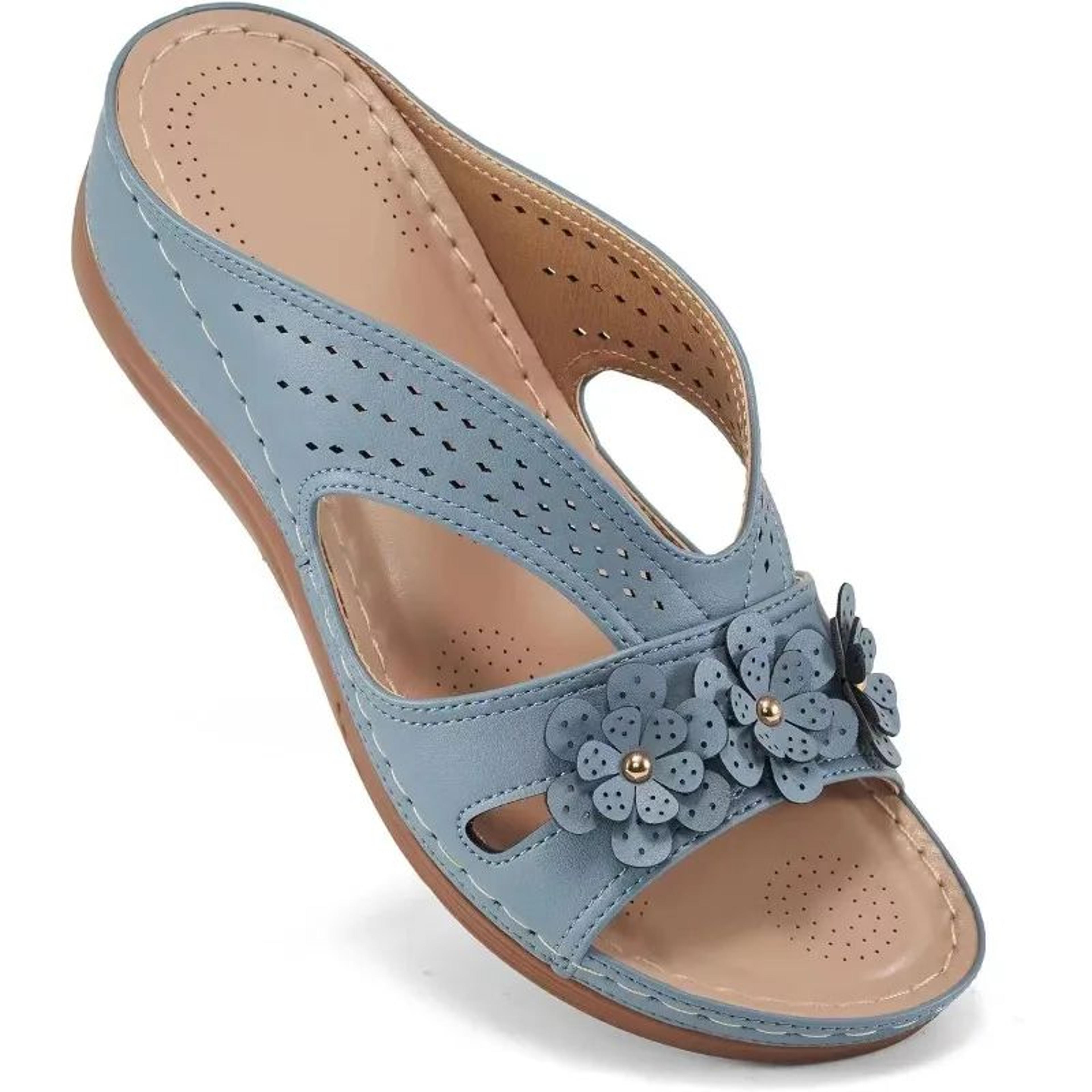 women's flower hollow wedge slippers comfortable non slip platform sandals