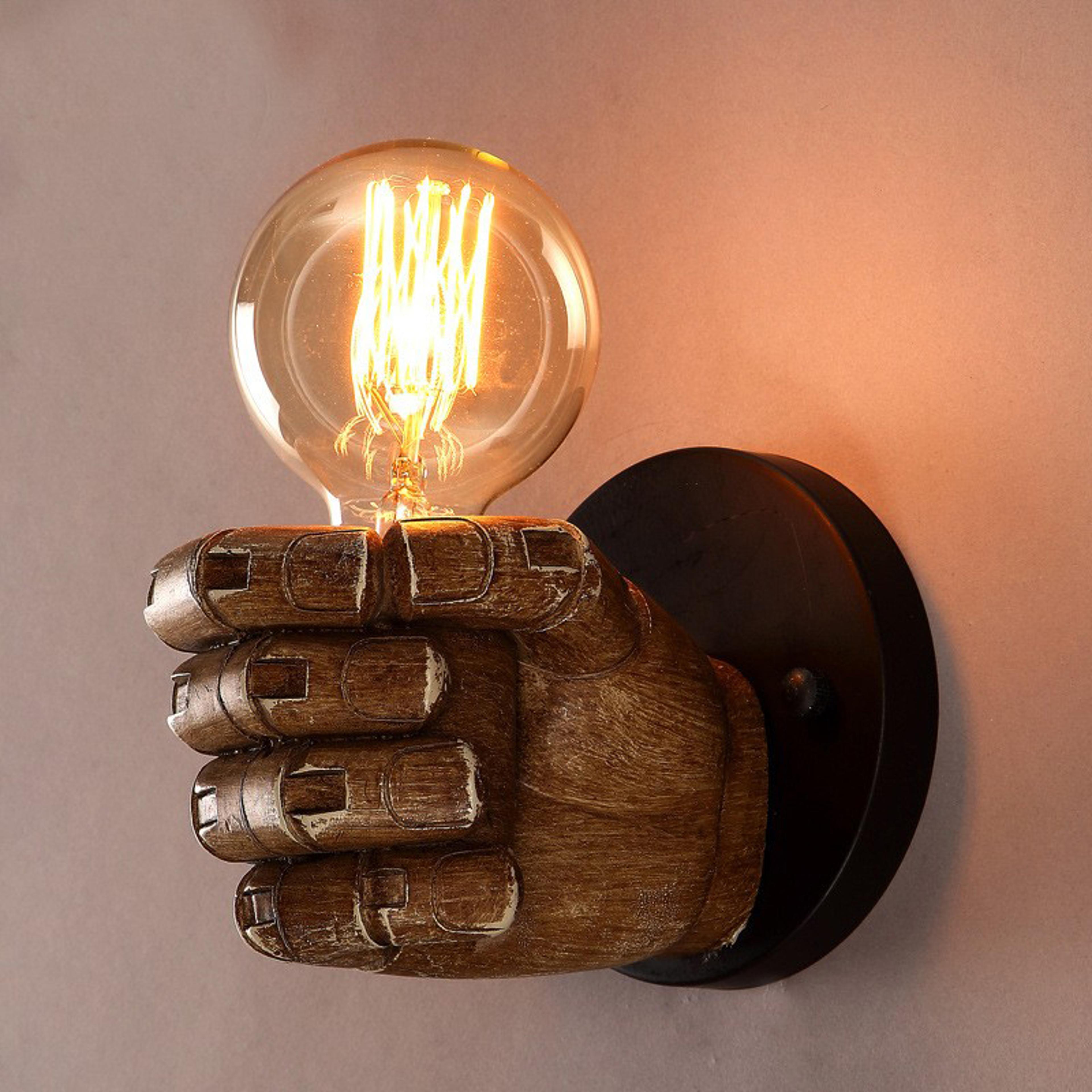 nordic resin hand wall lamp retro industrial fist sconce