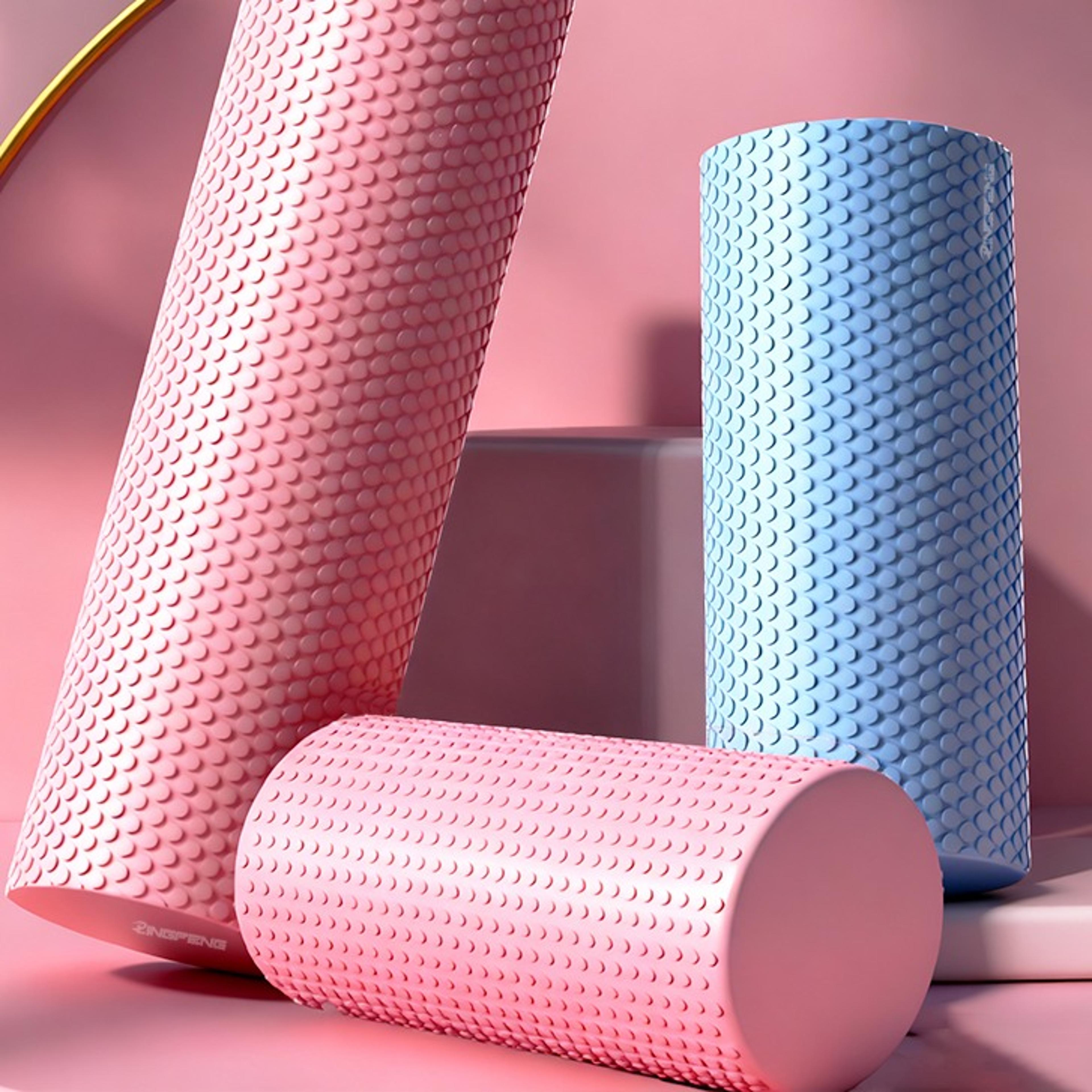 yoga foam roller for pilates, stretching and muscle recovery move, stretch, and recover with greater comfort using this