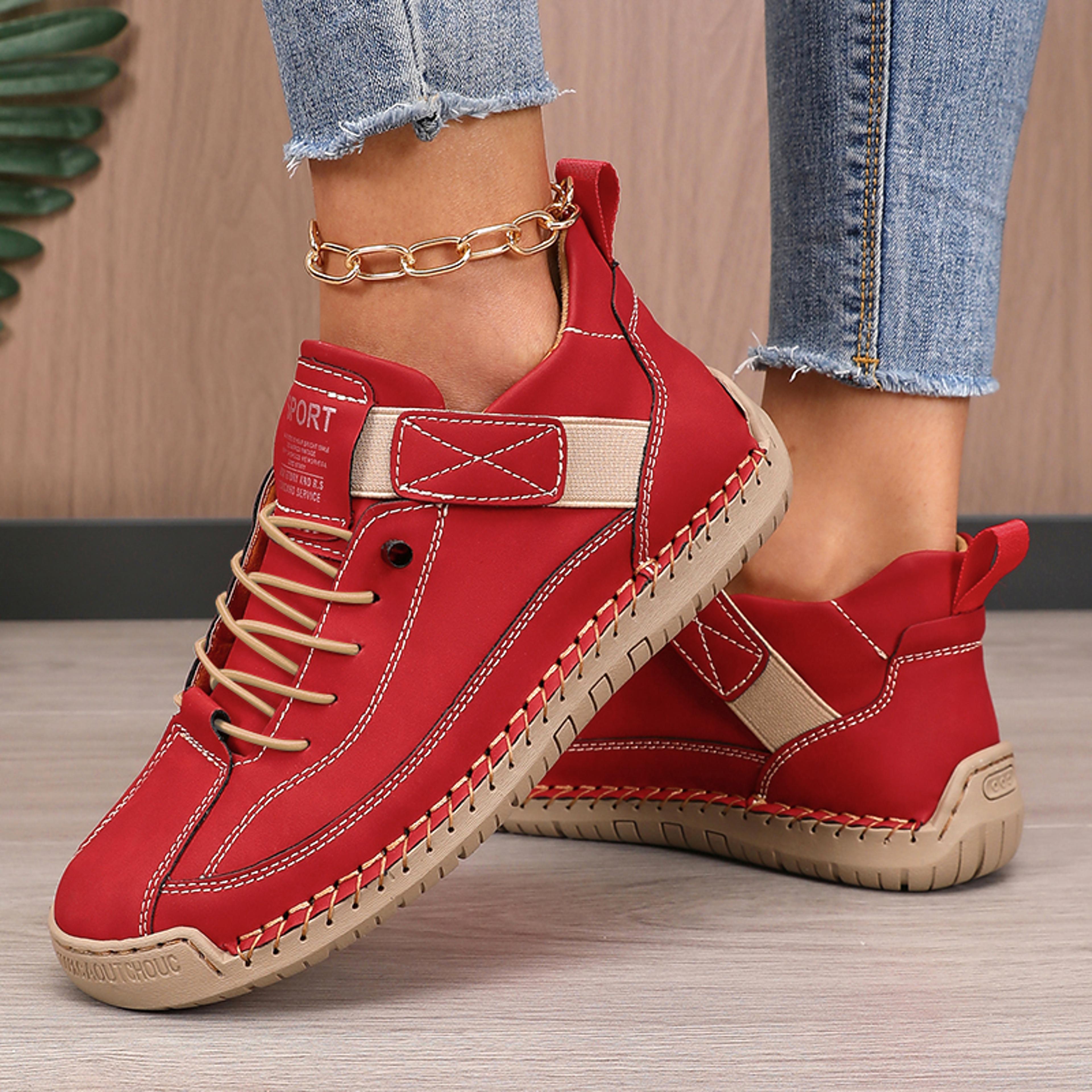retro british women's mid top boots with anti slip sole