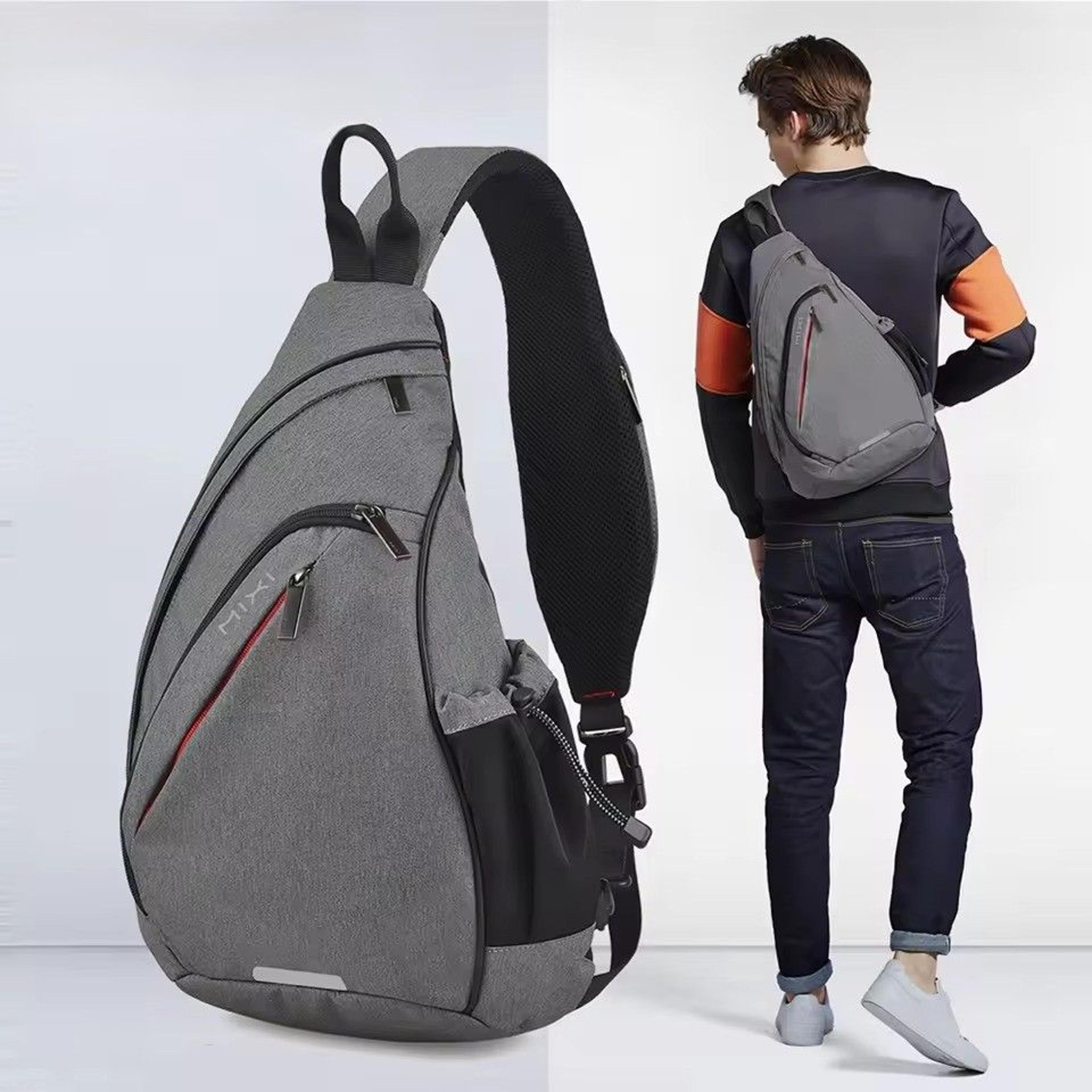mixi usb sling backpack crossbody travel bag for men and women