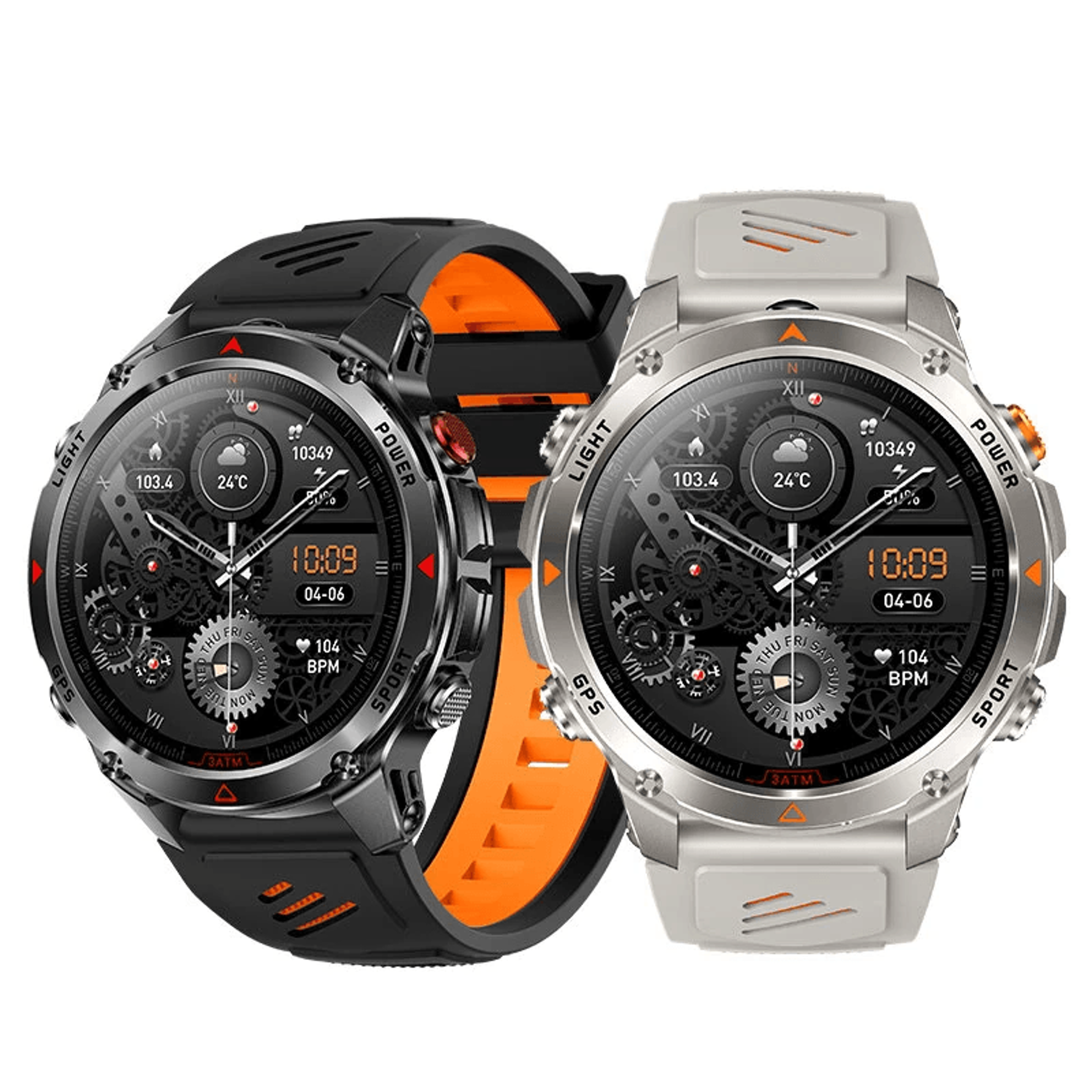 gps smart watch with bluetooth calling fitness tracking and outdoor flashlight