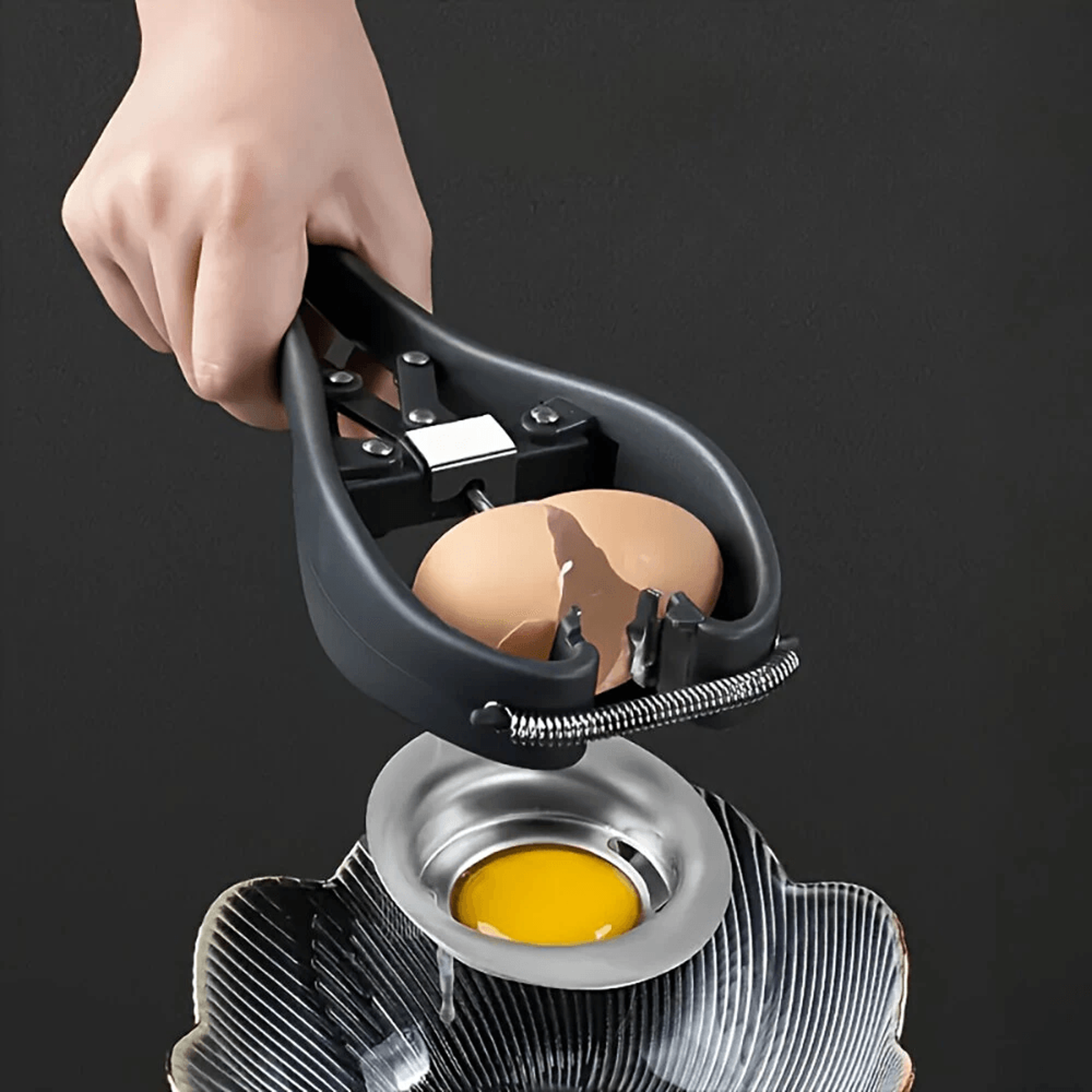 stainless steel egg cracker and egg white separator kitchen tool