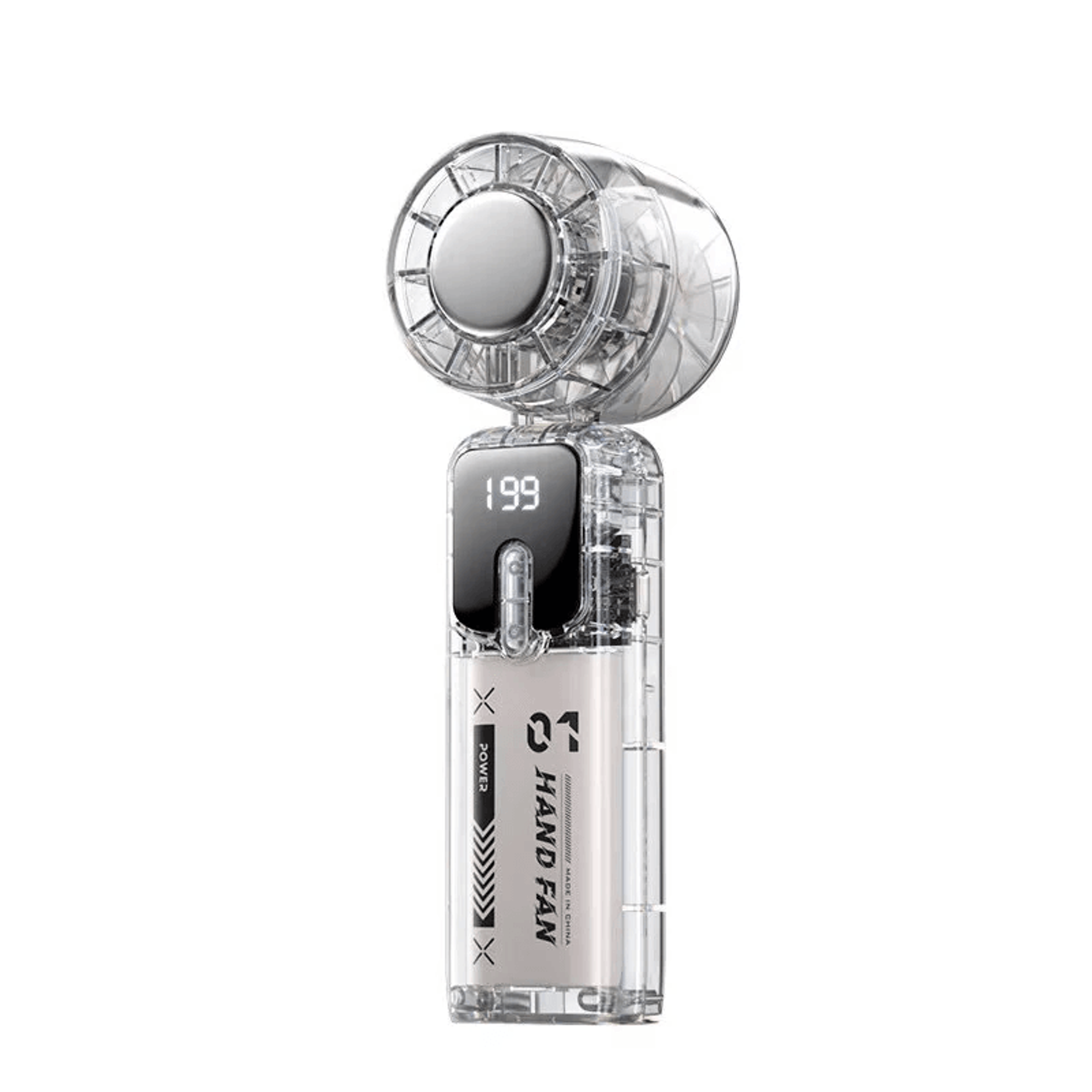 portable mini handheld turbo fan with speed settings rechargeable foldable design and led display