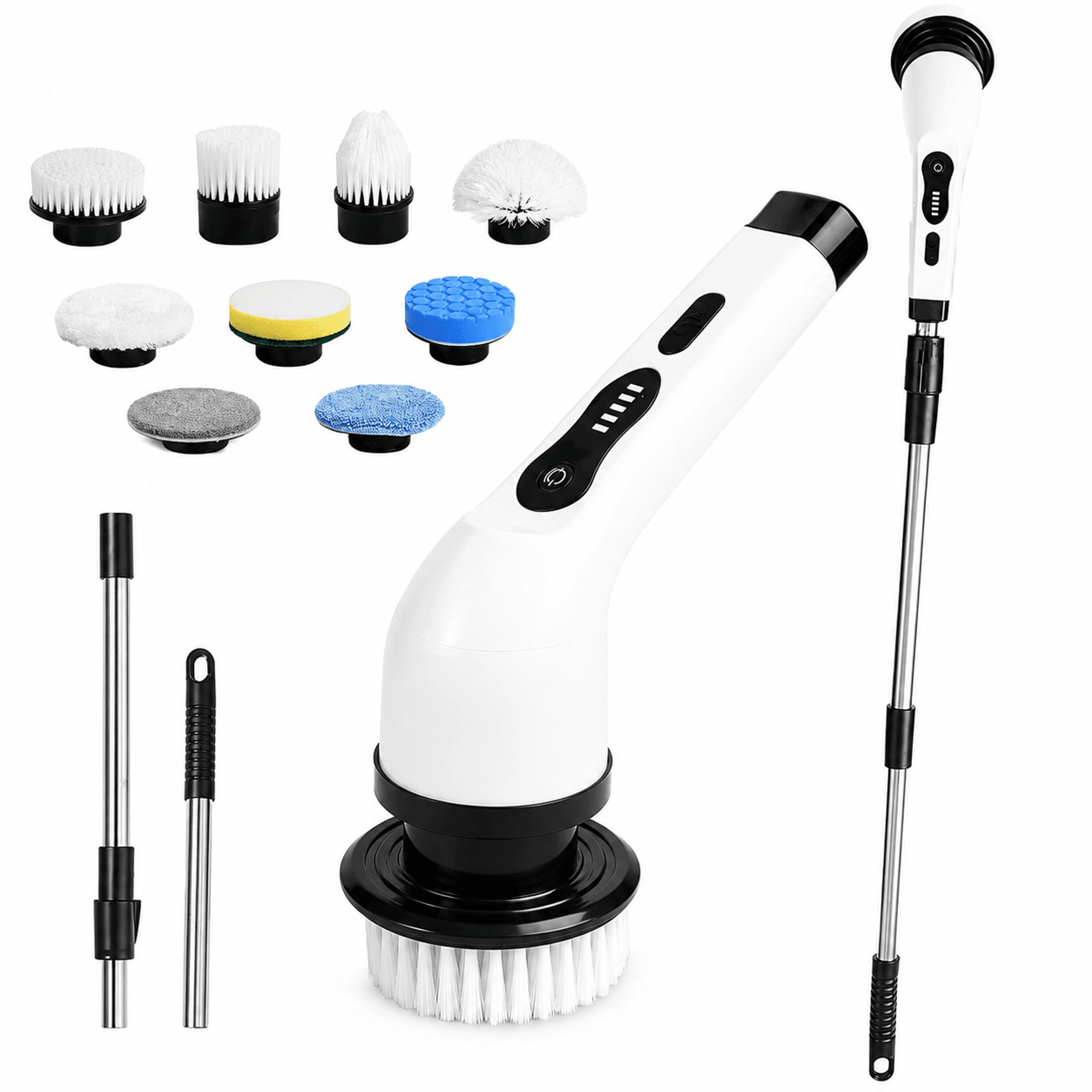 cordless electric spin scrubber with brush heads for bathroom kitchen and car