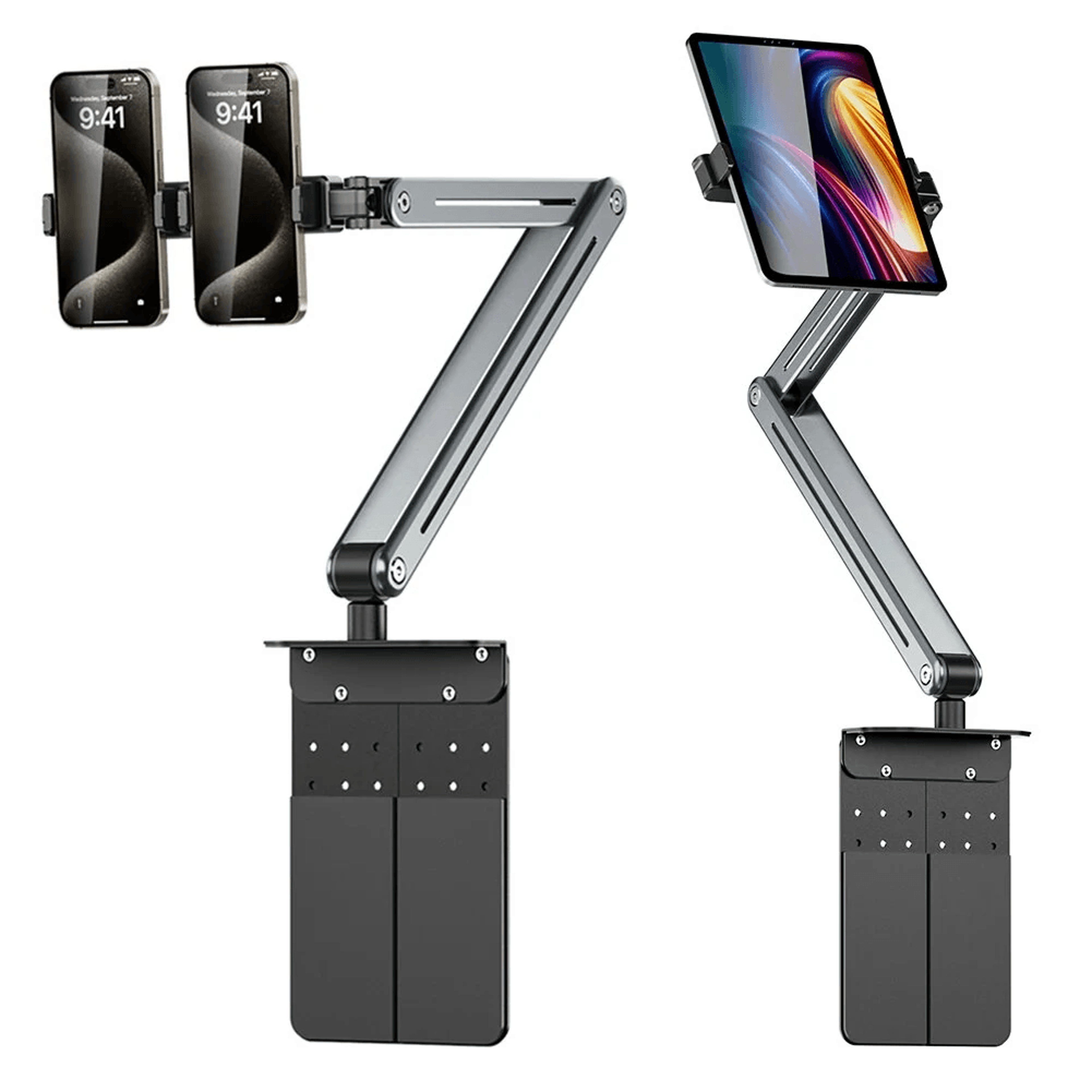 adjustable tablet holder stand for bed with degree rotation and foldable device mount