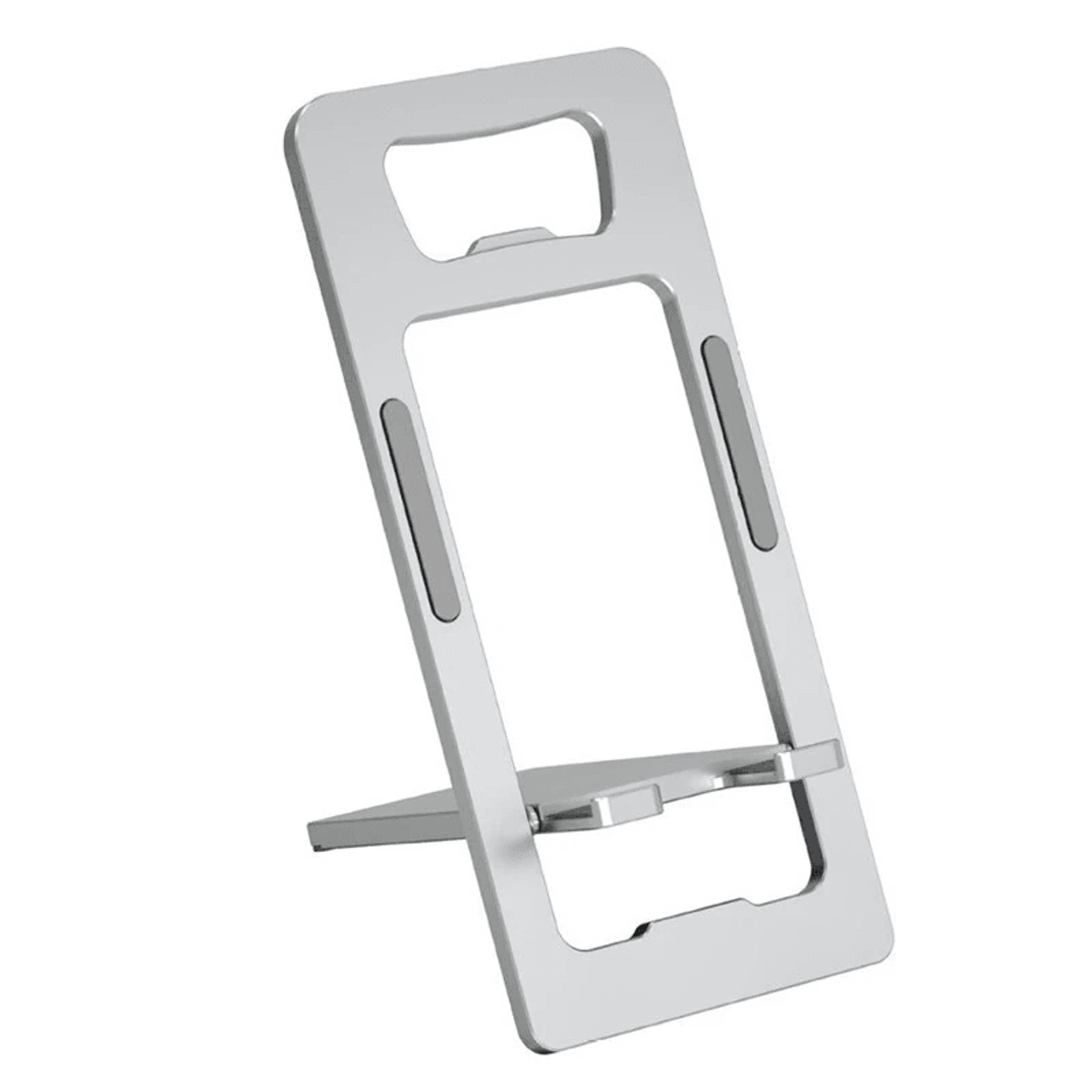 portable aluminum foldable phone stand with adjustable angle and bottle opener