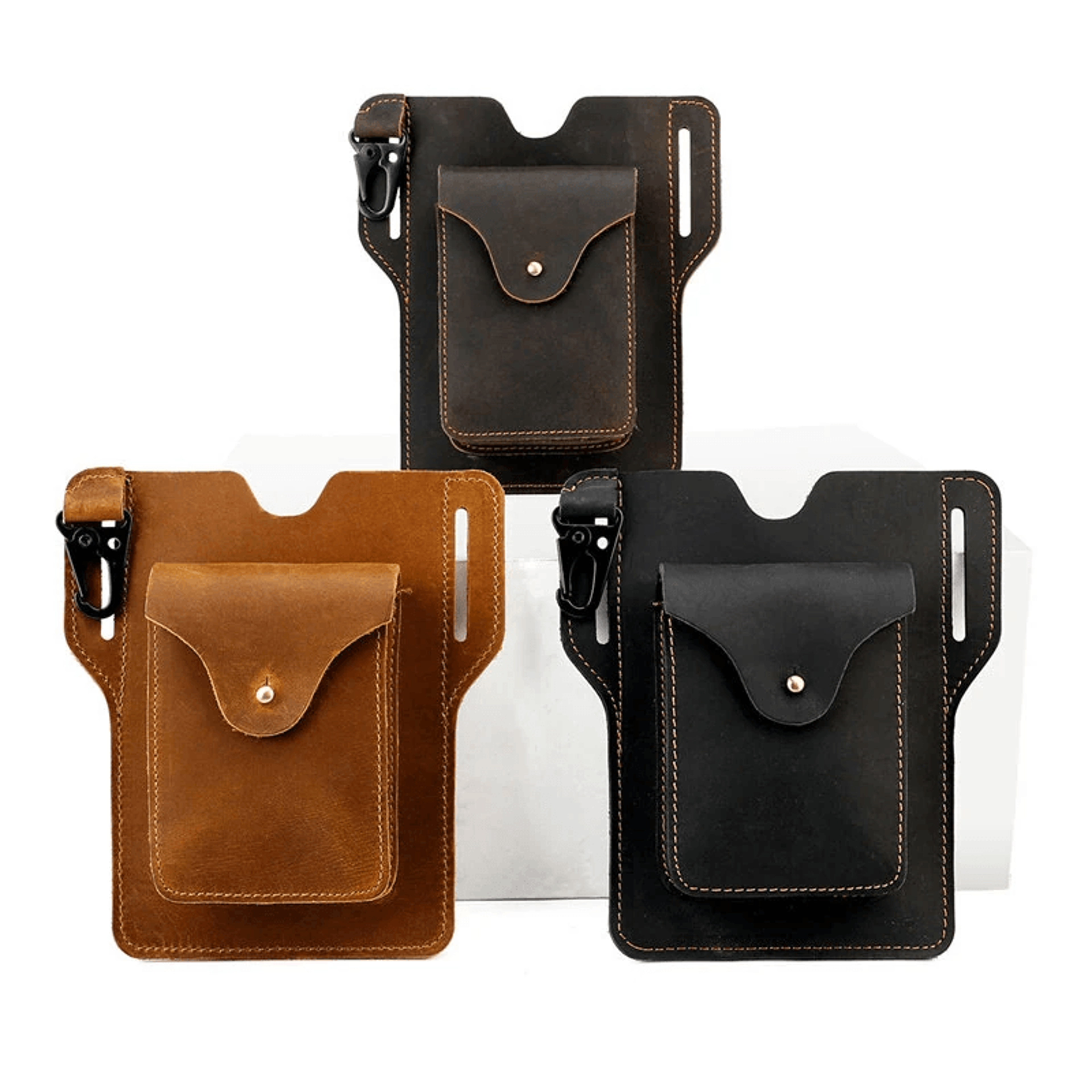 vintage genuine leather belt pouch for men phone holster and everyday waist bag