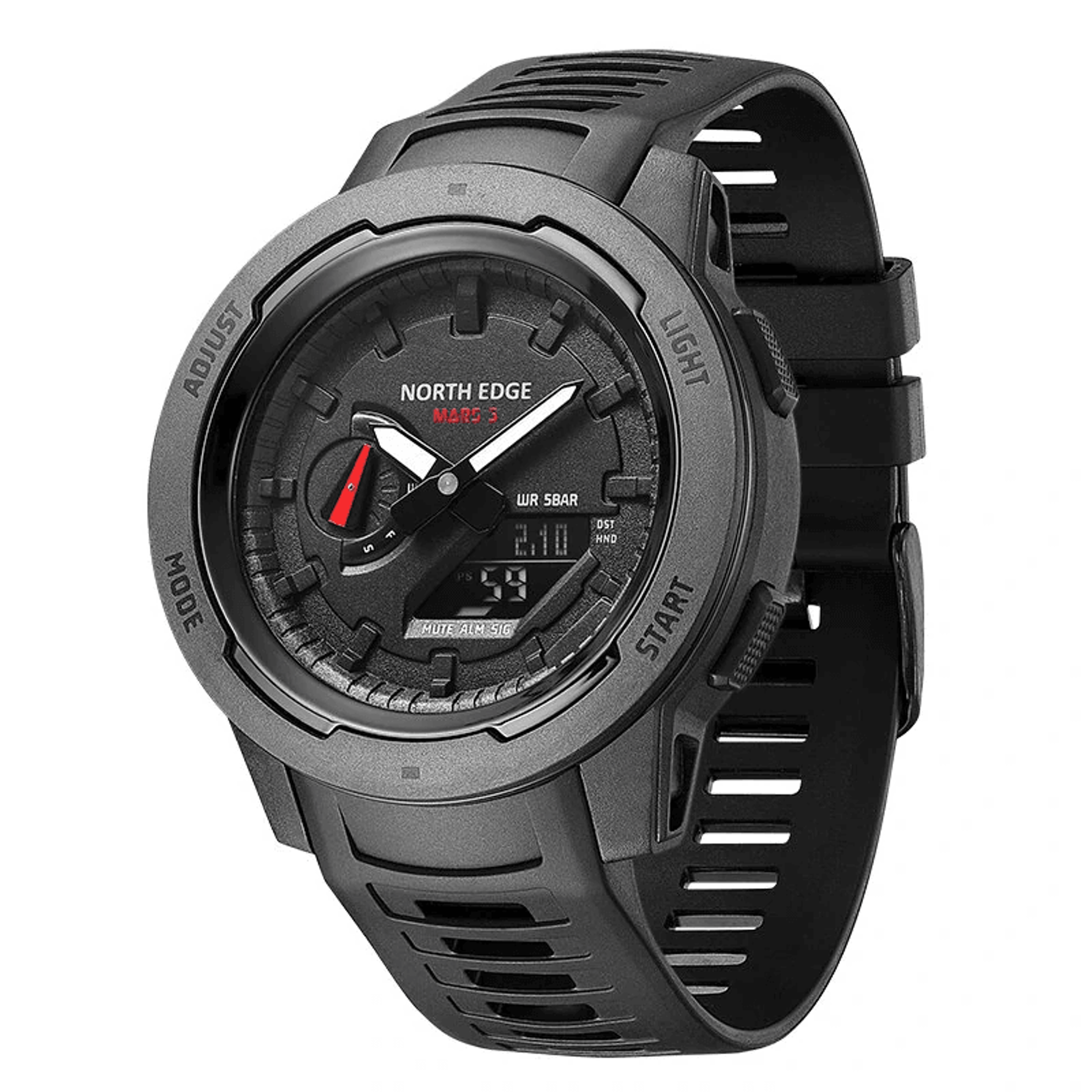 waterproof digital sports watch with stopwatch countdown and luminous display