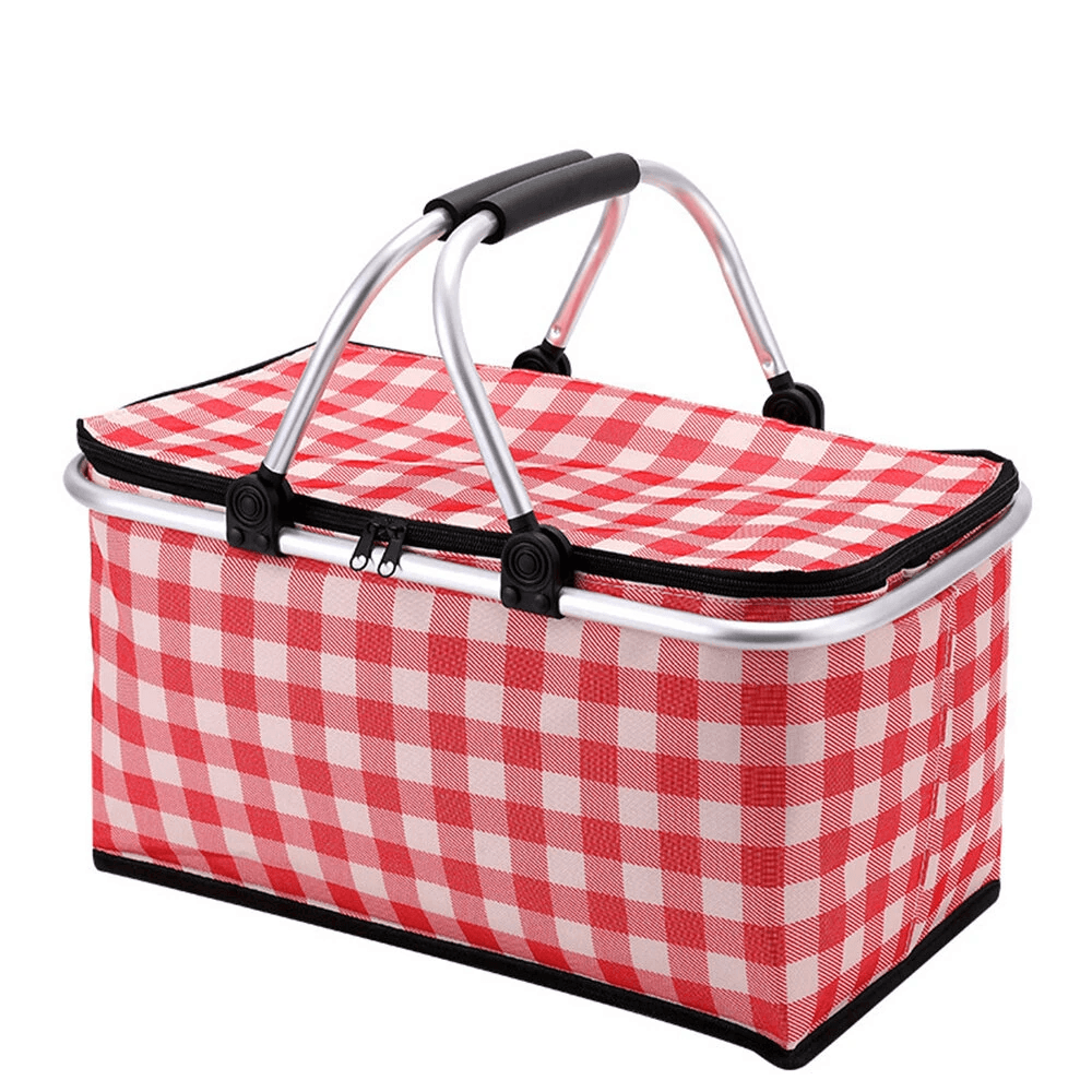 foldable picnic basket insulated shopping storage basket with carry handle
