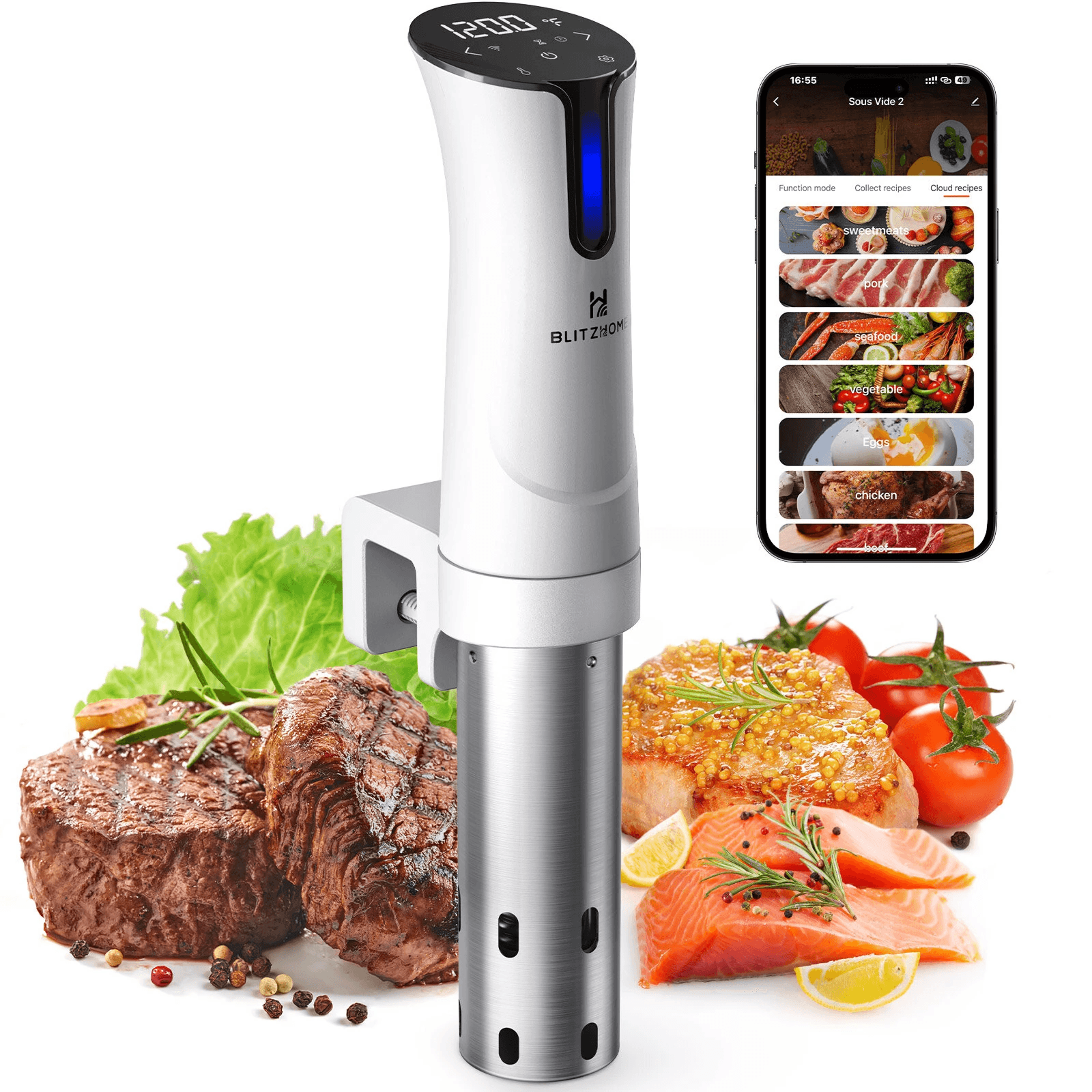 smart sous vide cooker wifi immersion circulator with precision temperature control