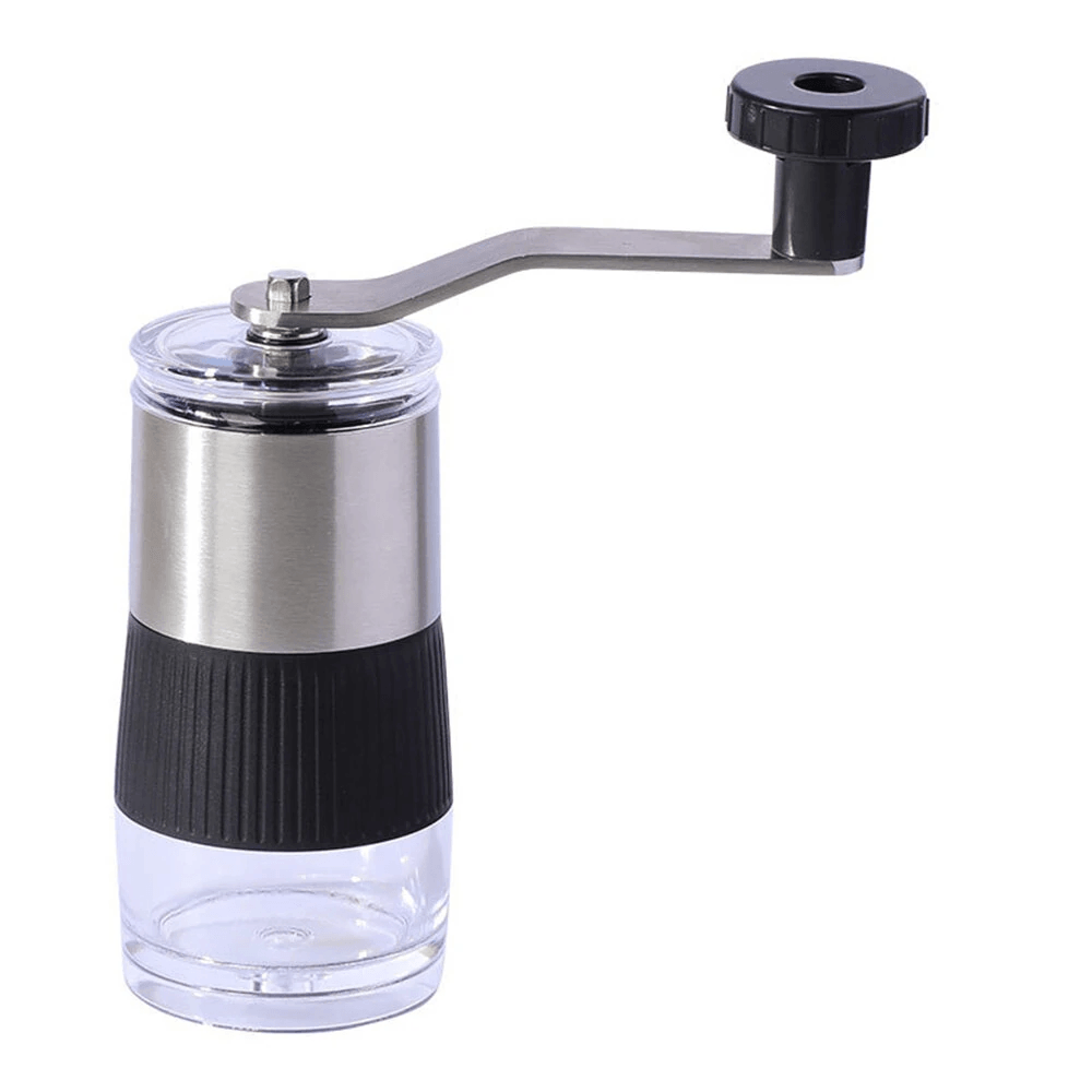 portable manual coffee grinder with adjustable ceramic burr and stainless steel hand crank
