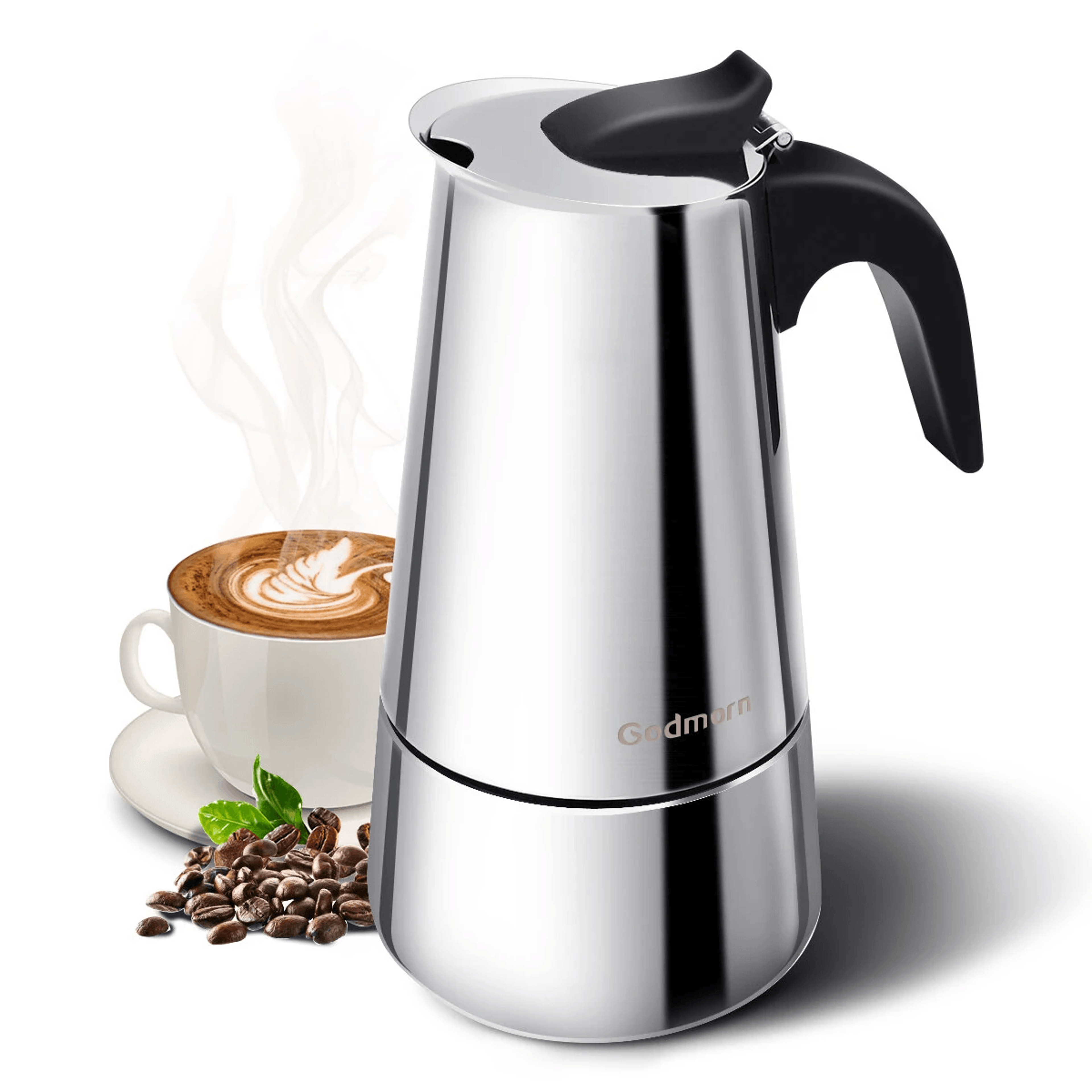 stainless steel moka pot stovetop espresso maker cup induction coffee maker