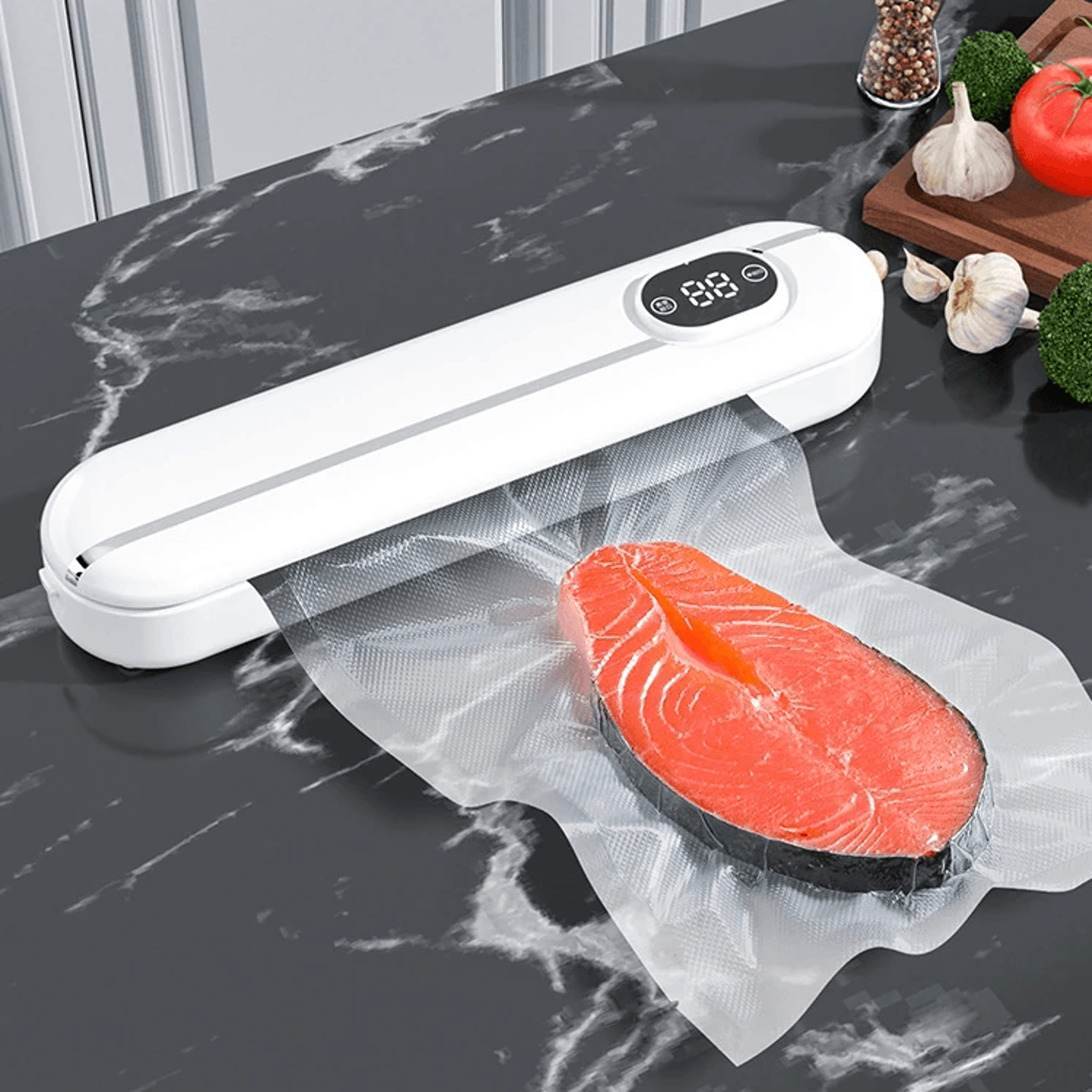 automatic vacuum sealer machine for fresh food storage with vacuum bag