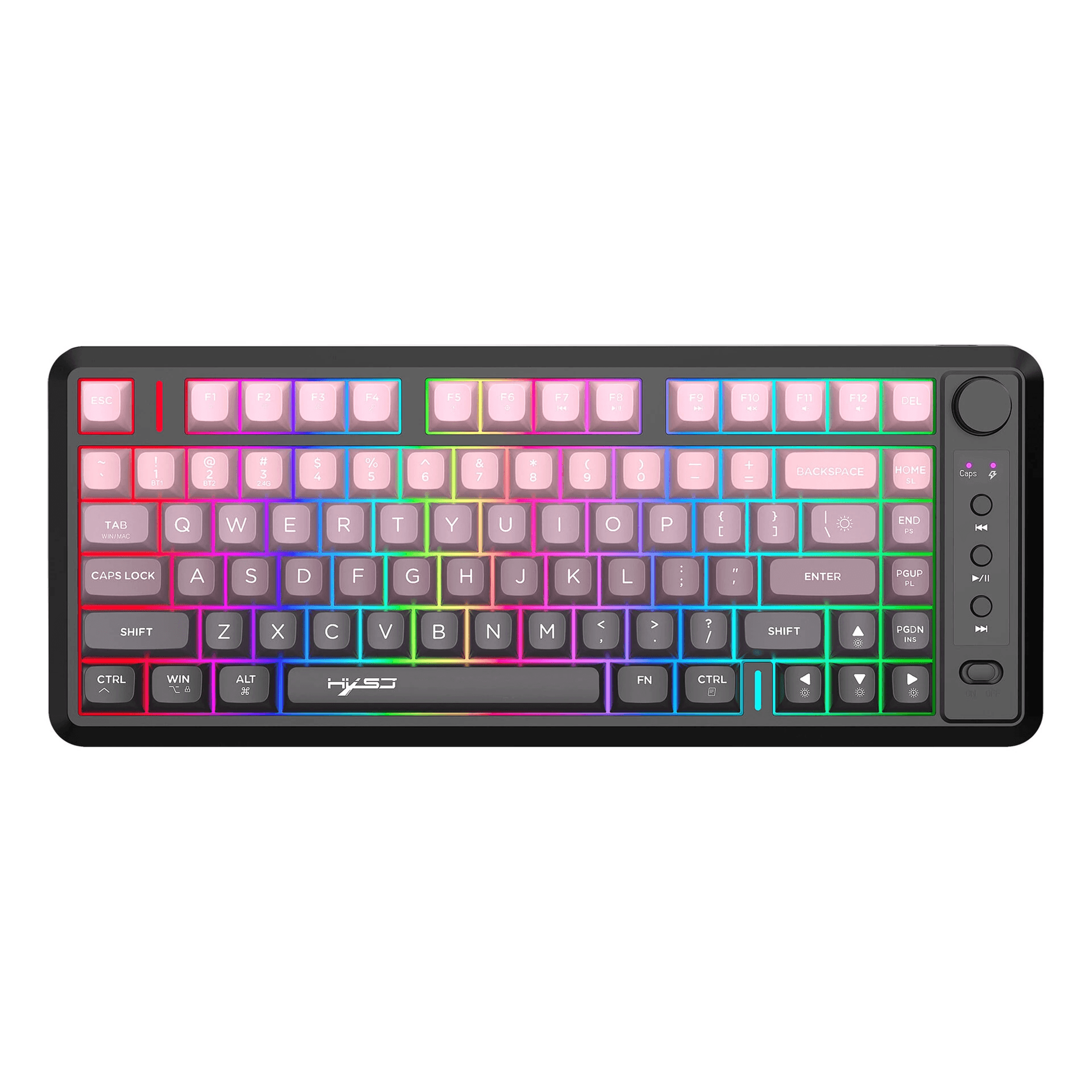 tri mode wireless gaming keyboard with rgb backlight key compact design
