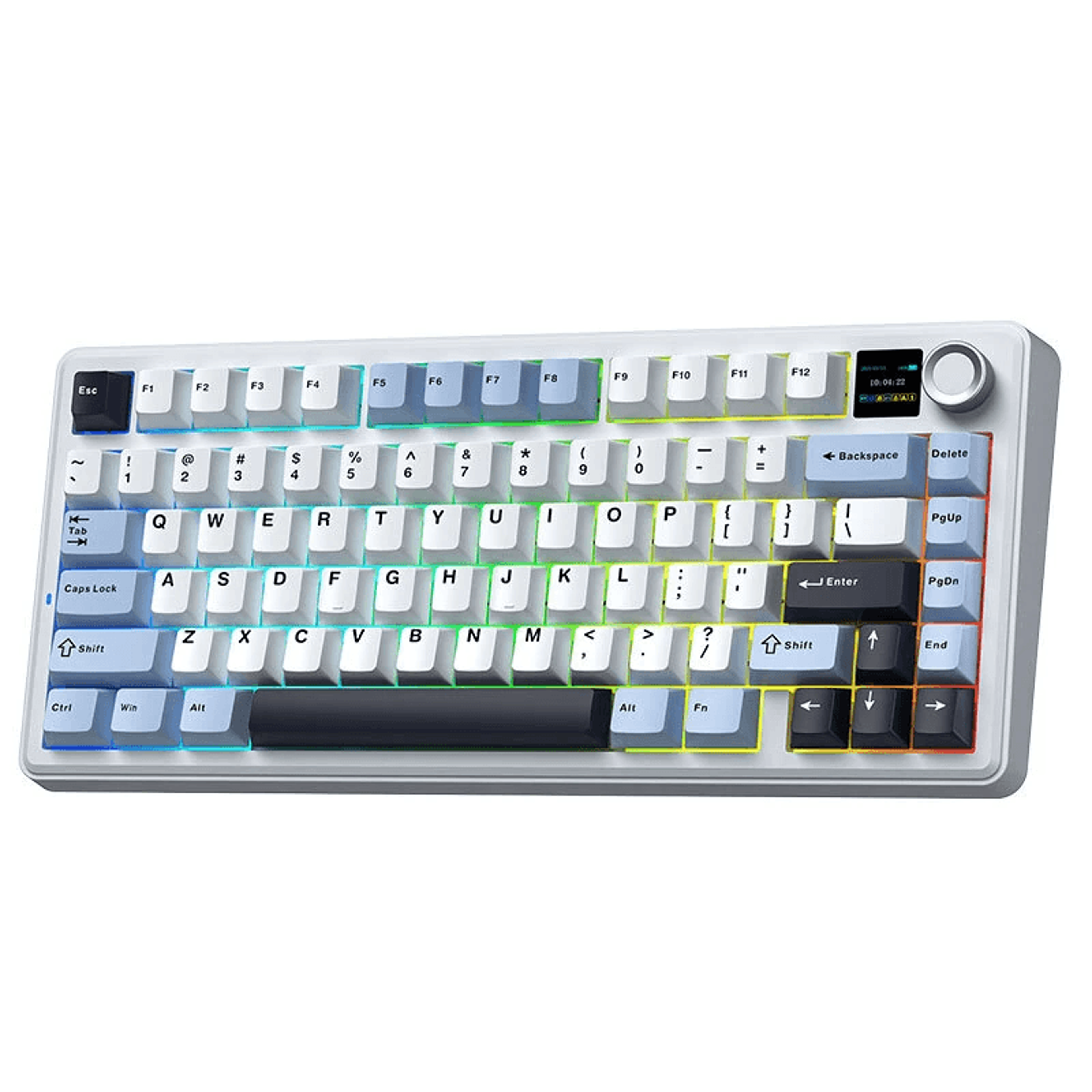 max wireless mechanical gaming keyboard with tft screen rgb hot swap and gasket mount
