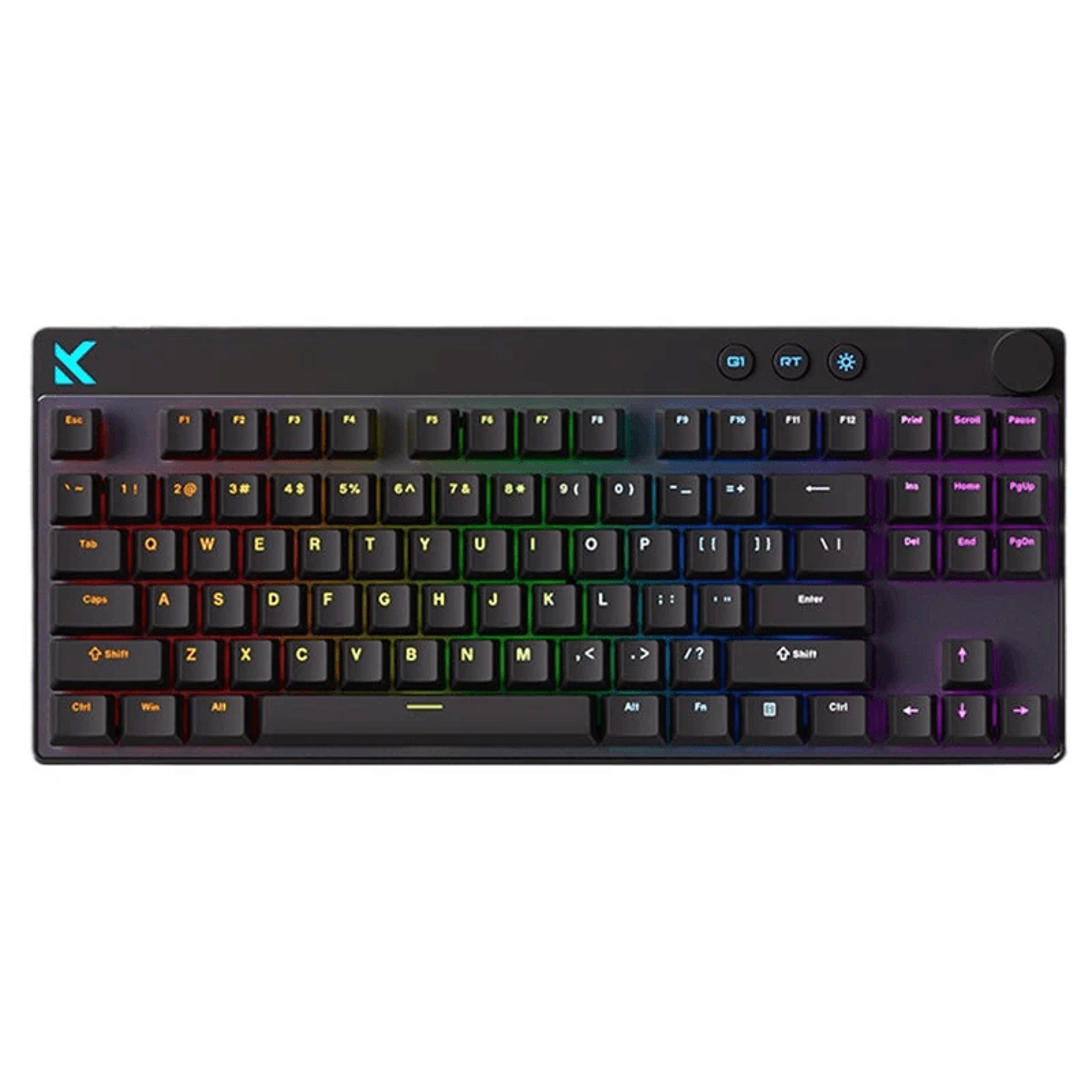 rapid trigger hall effect gaming keyboard with apollo magnetic switches argb lighting and volume knob
