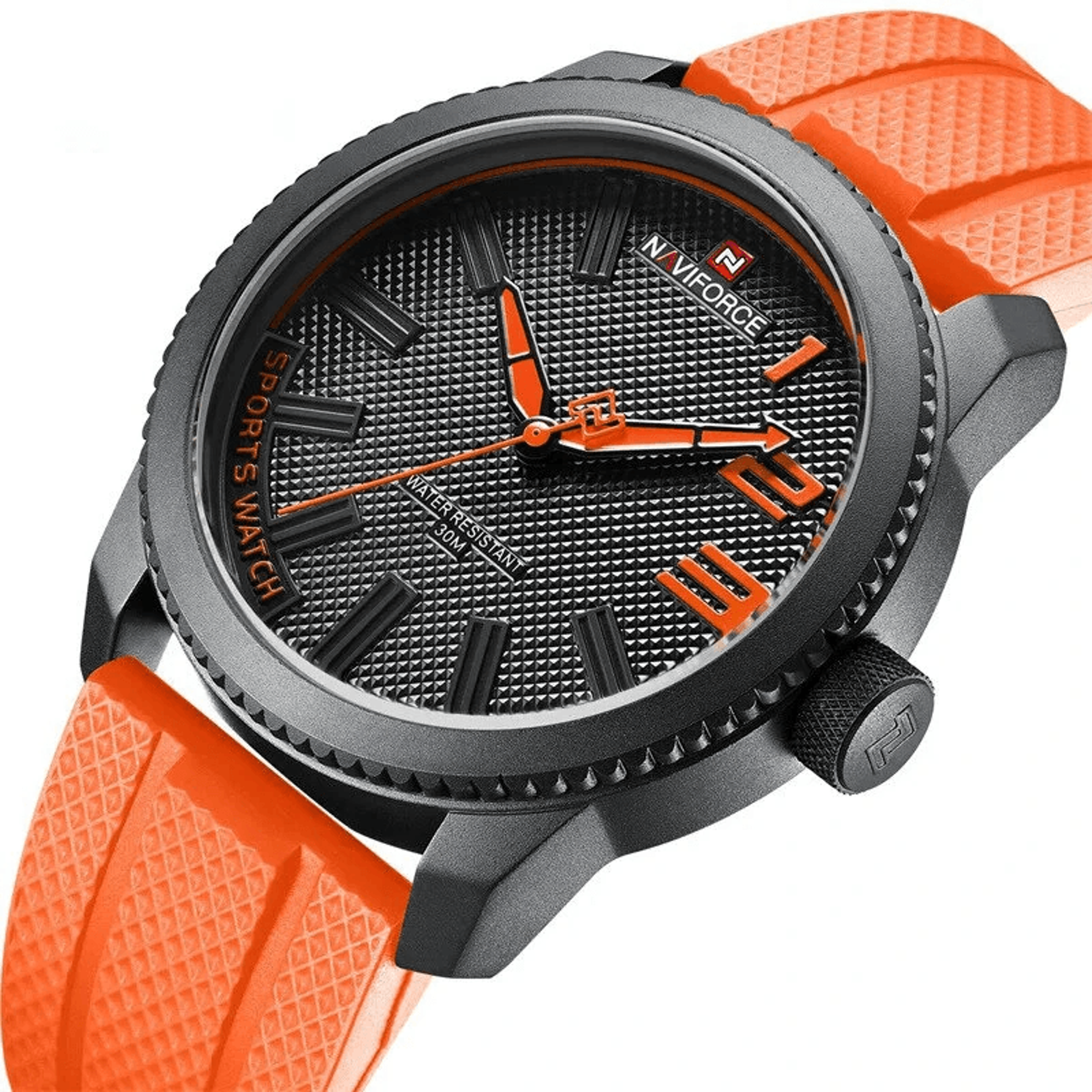 mens waterproof sports quartz watch with tpu strap and bold simple dial