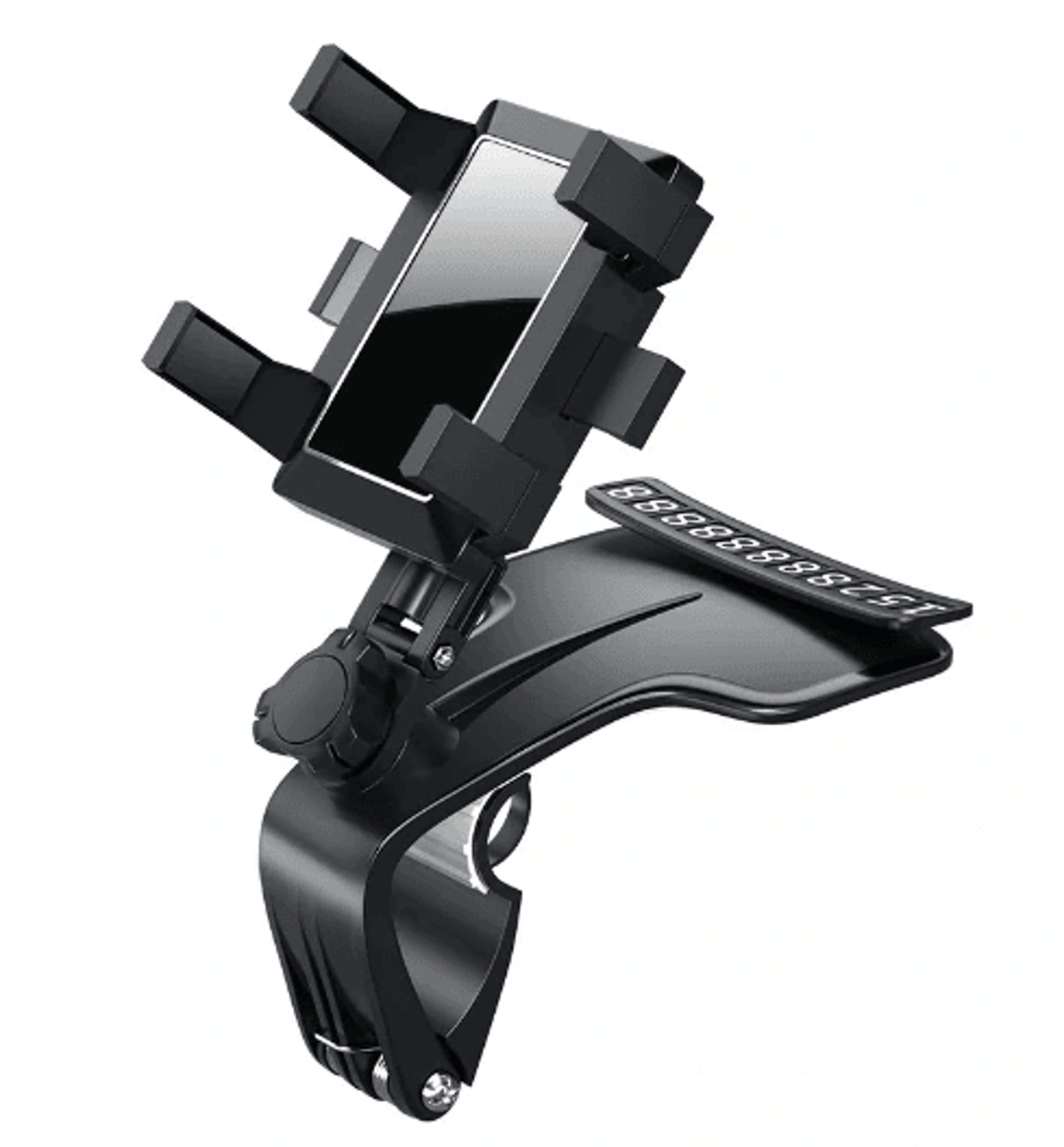 rotating car dashboard phone holder with parking number display