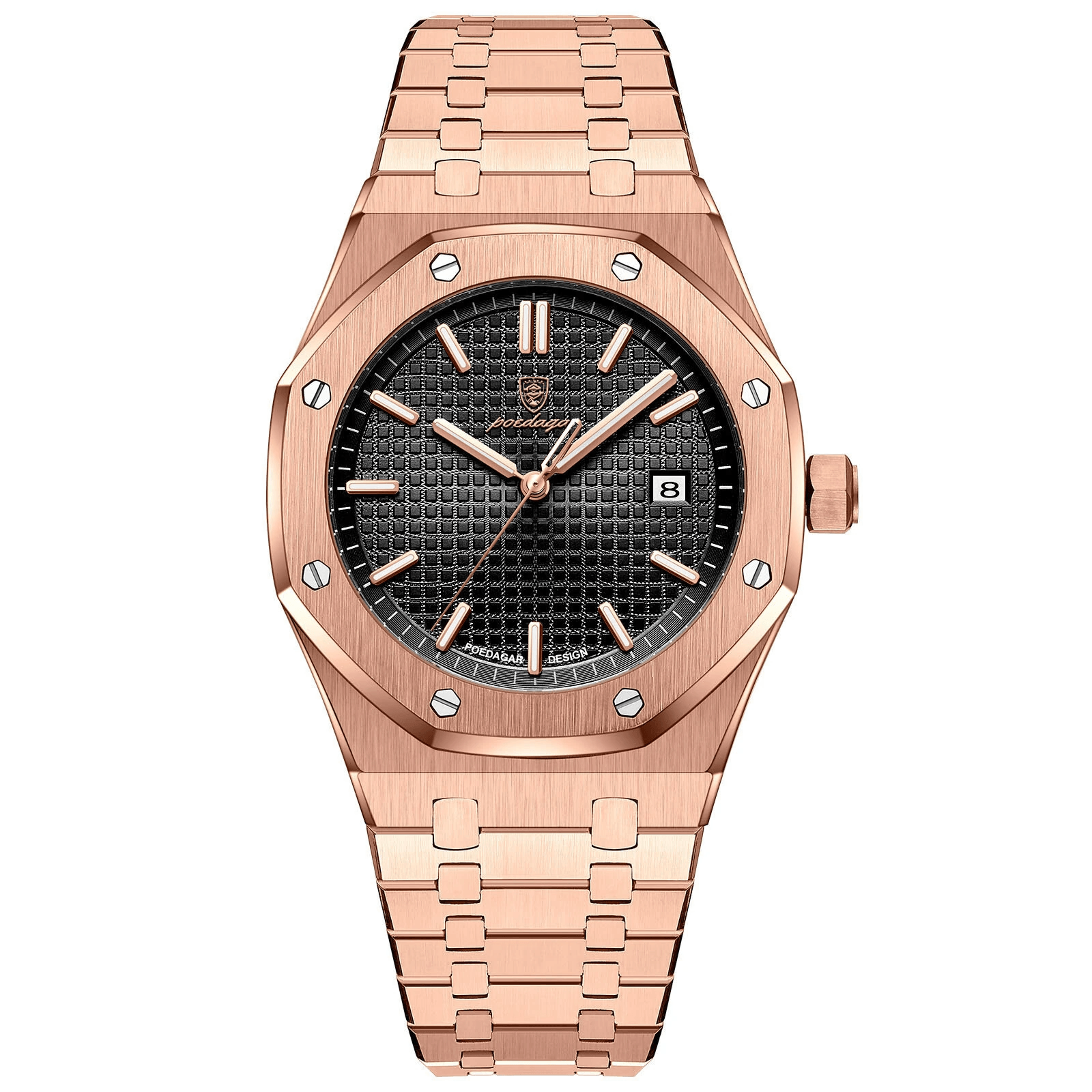 mens stainless steel quartz watch waterproof luminous business date wristwatch