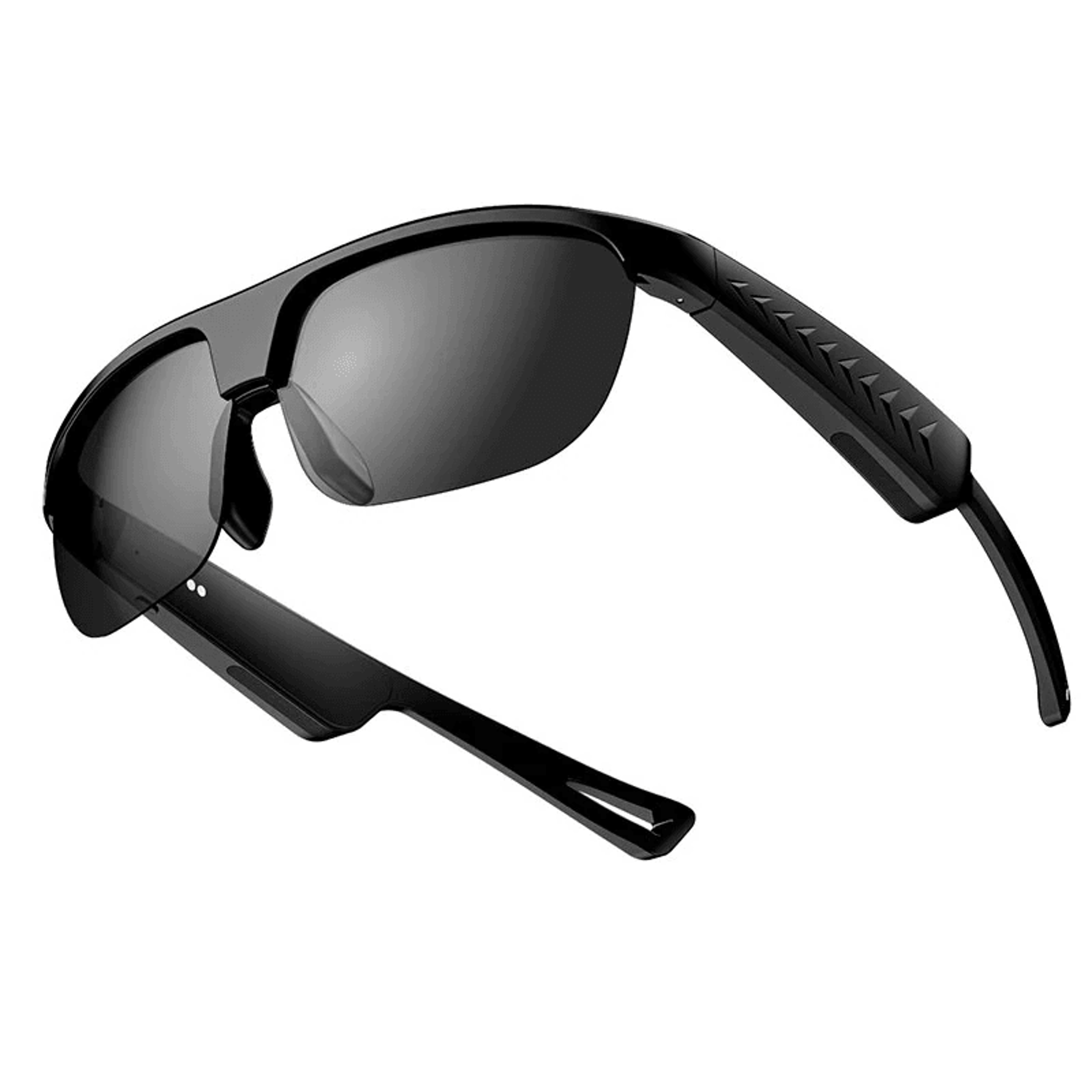 smart bluetooth sports glasses with open ear audio enc calling uv protection and voice assistant