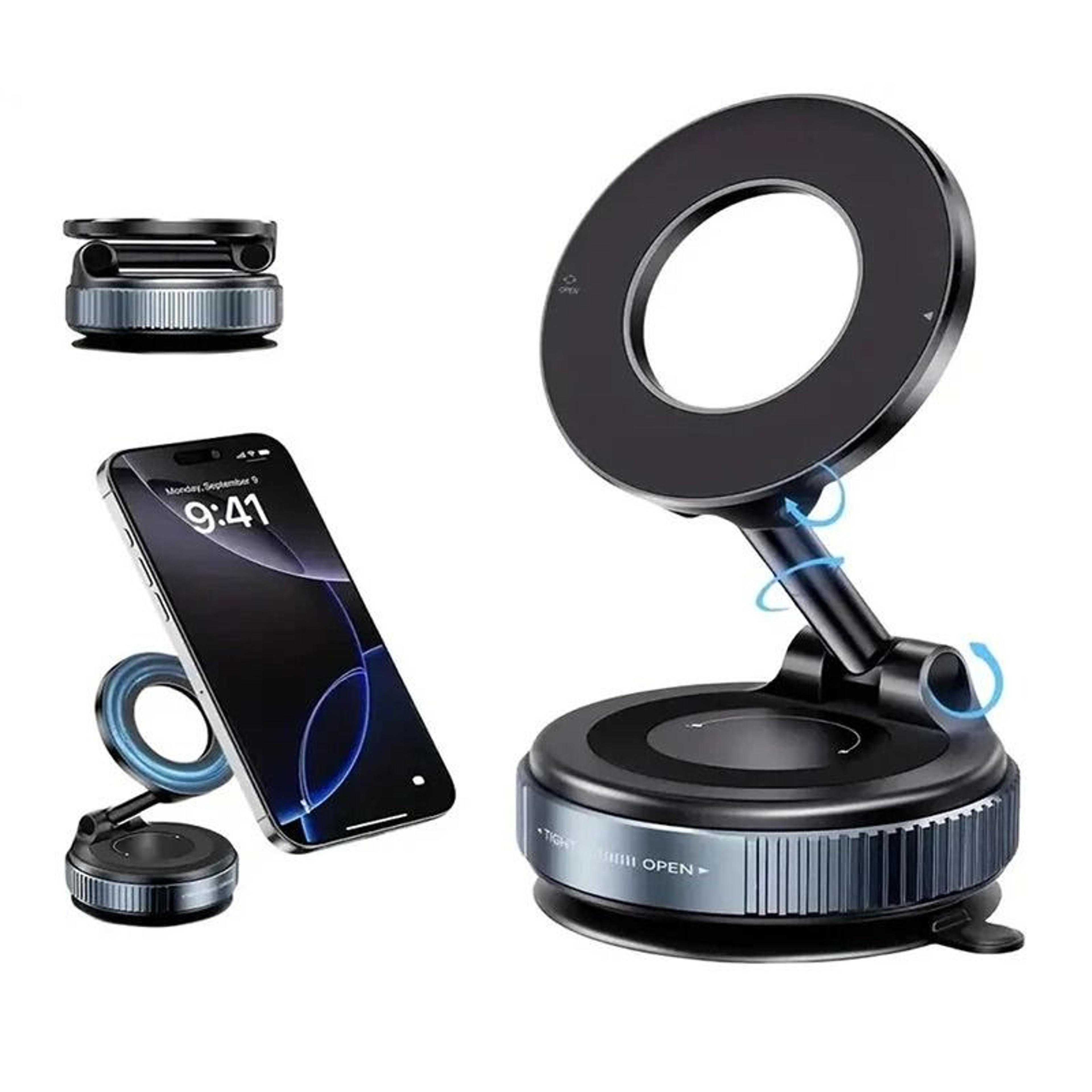 foldable magnetic car phone holder with vacuum suction mount